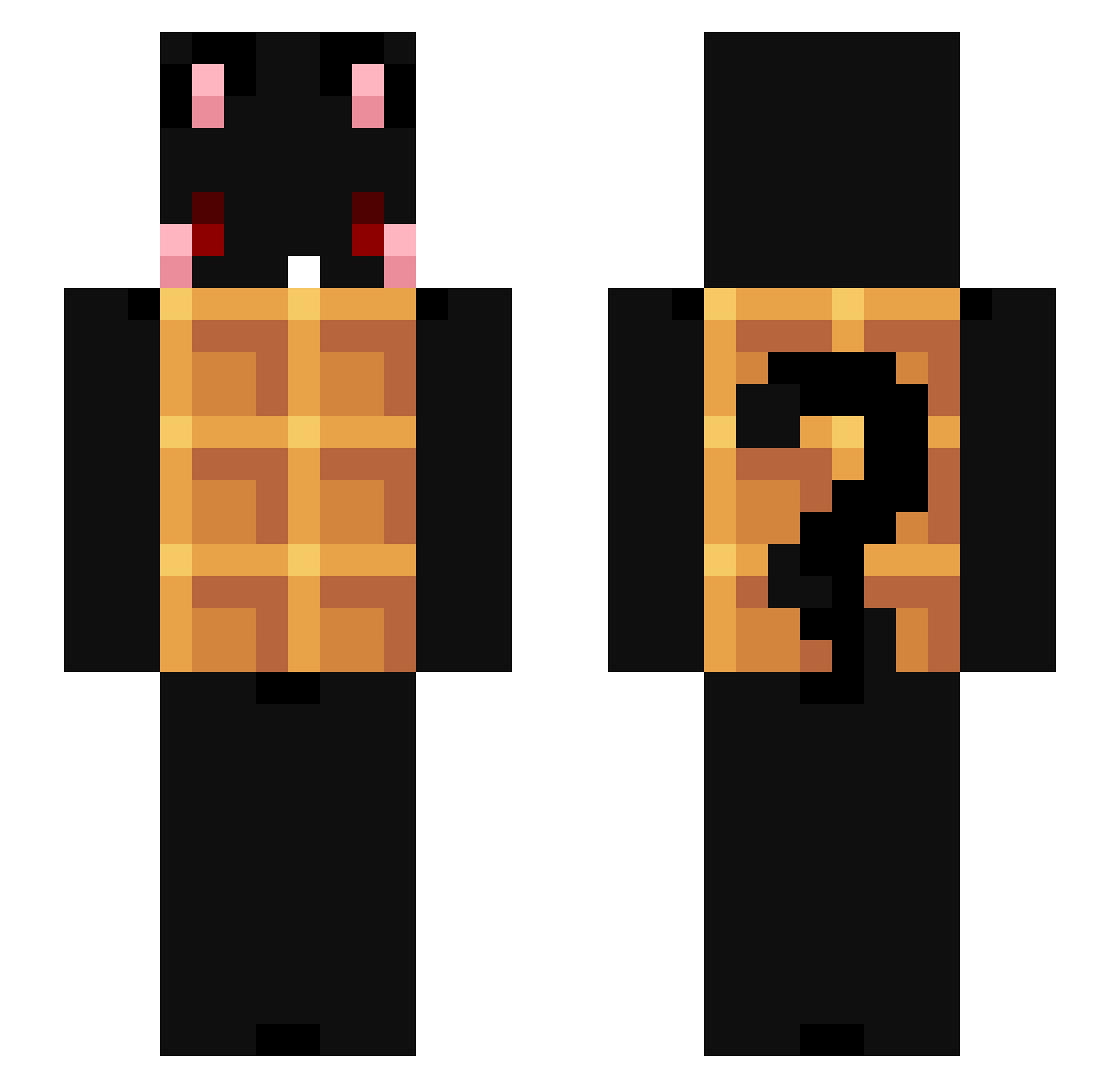 Zyn3ra Minecraft skin, front and back view