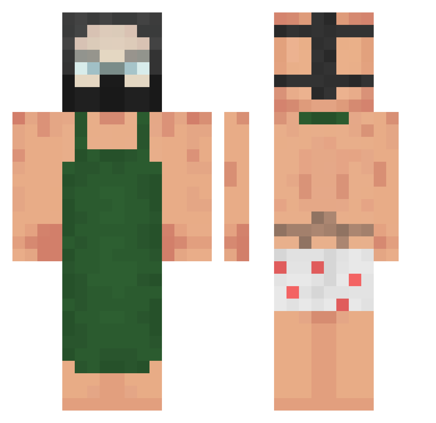 AwitaCuadrada Minecraft skin, front and back view