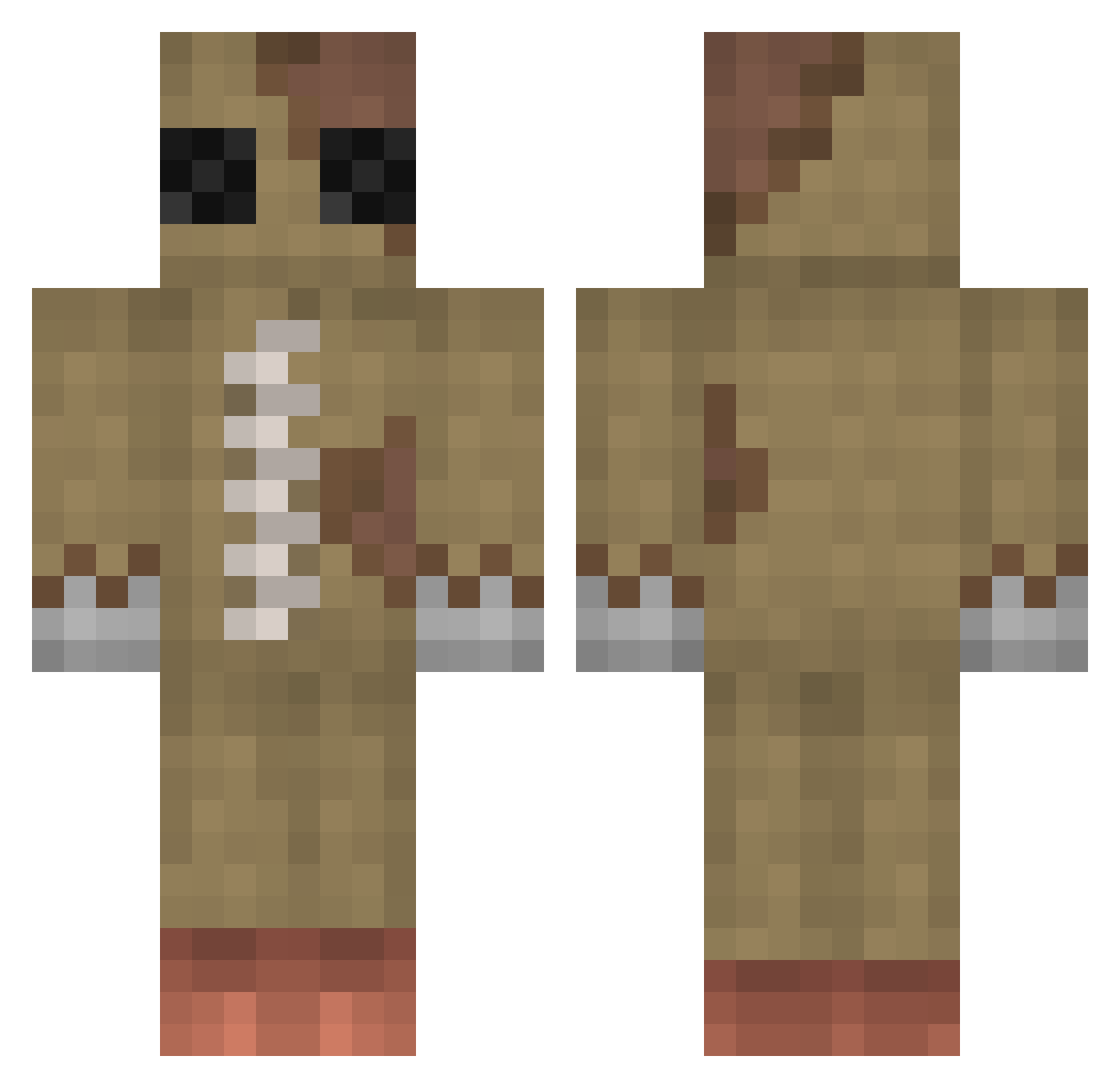 Dreams Minecraft skin, front and back view