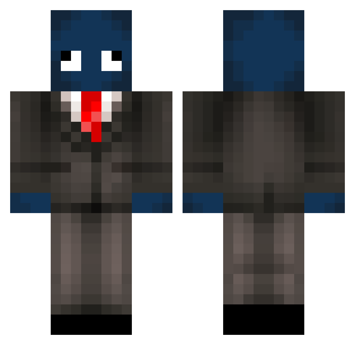 SneakySquidsZ Minecraft skin, front and back view
