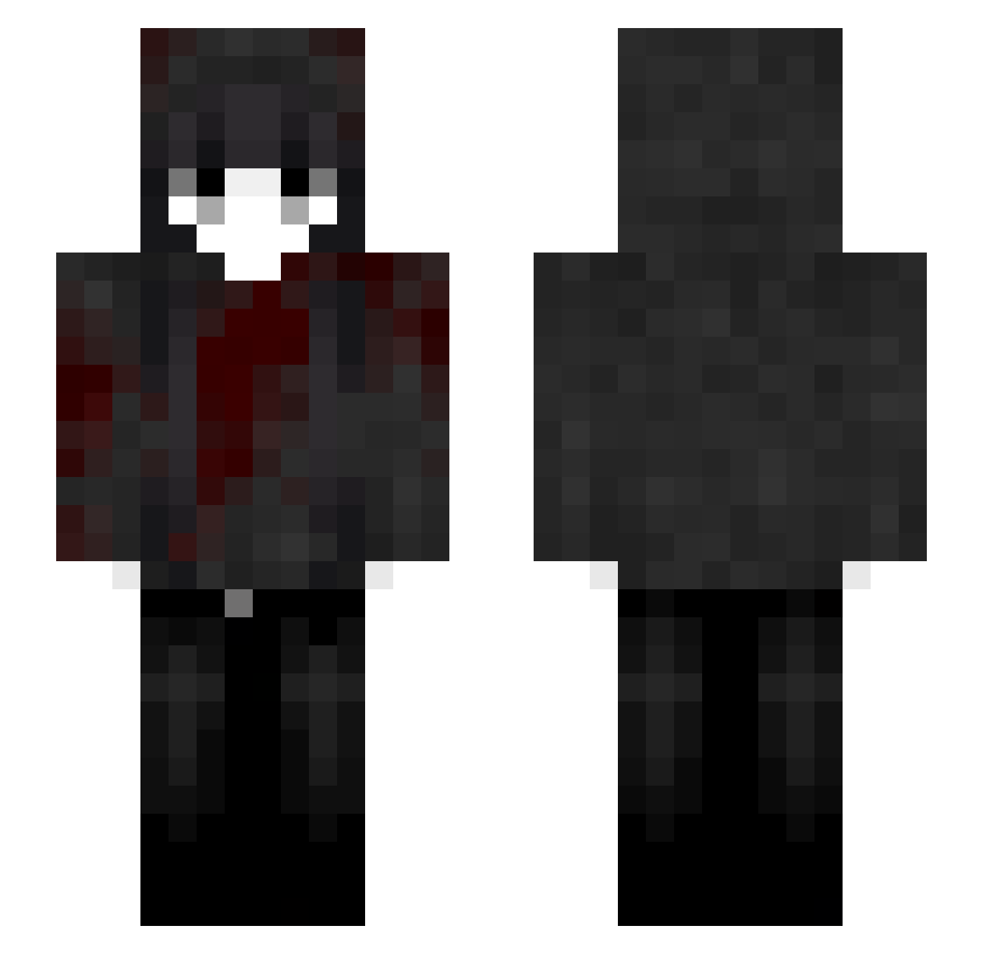 Amended Minecraft skin, front and back view