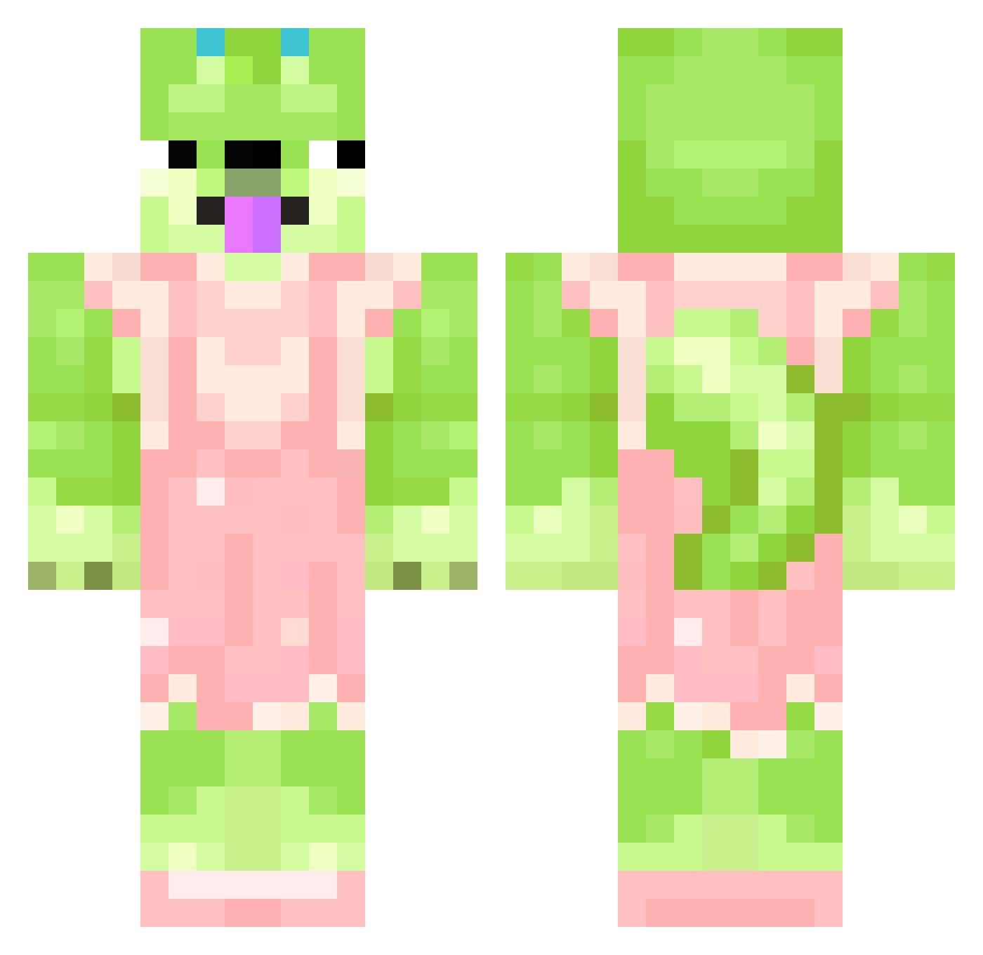fruitfang_ Minecraft skin, front and back view