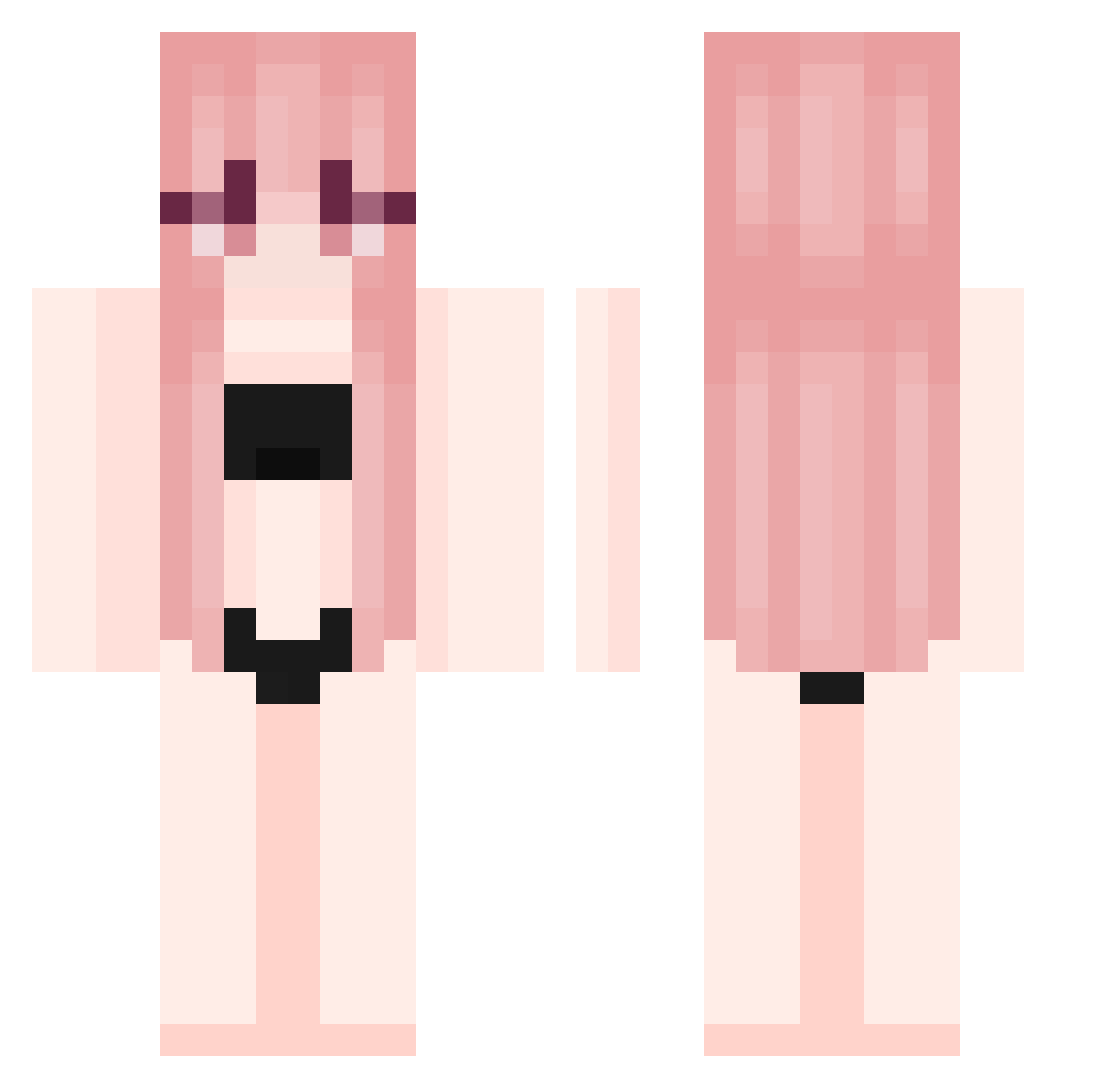 ypppbu Minecraft skin, front and back view