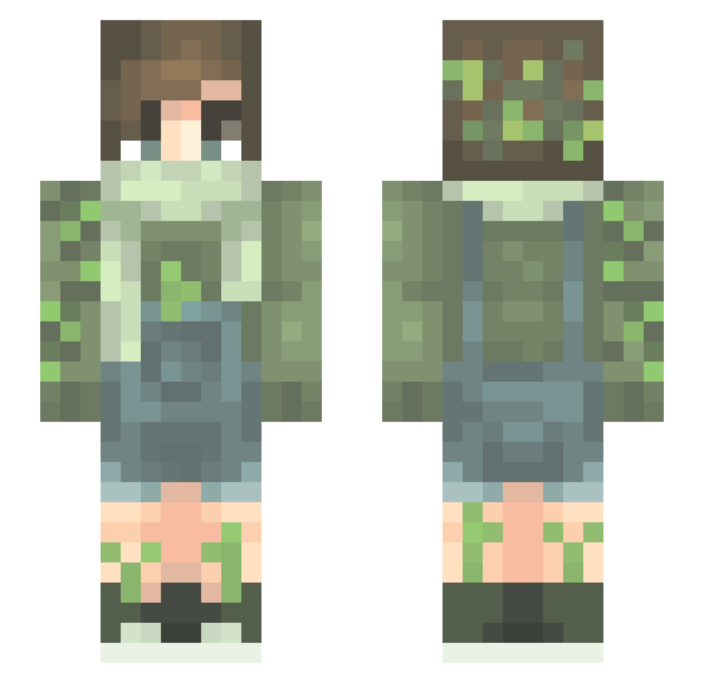 ChoqBun Minecraft skin, front and back view