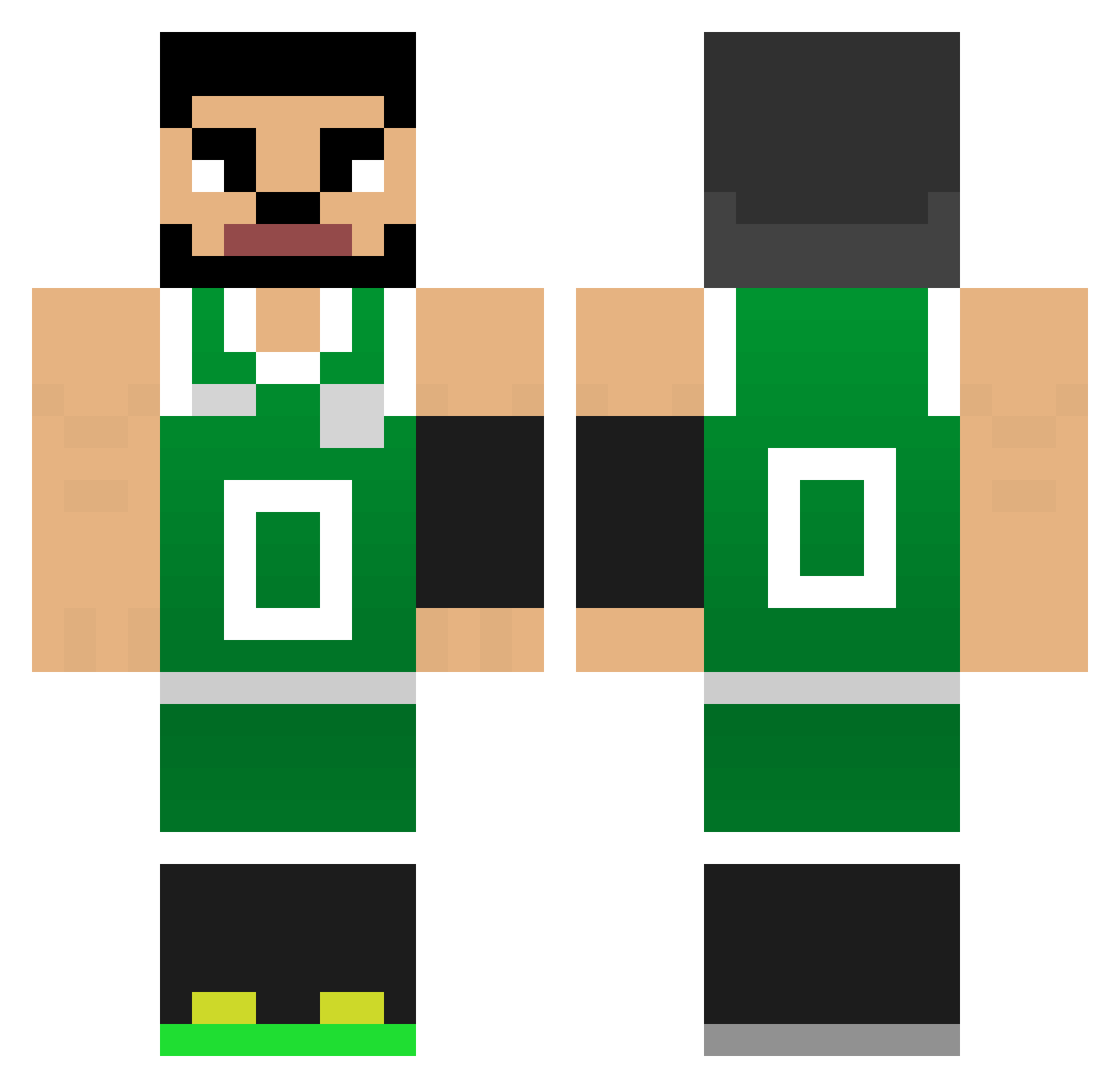 Poboy1227 Minecraft skin, front and back view