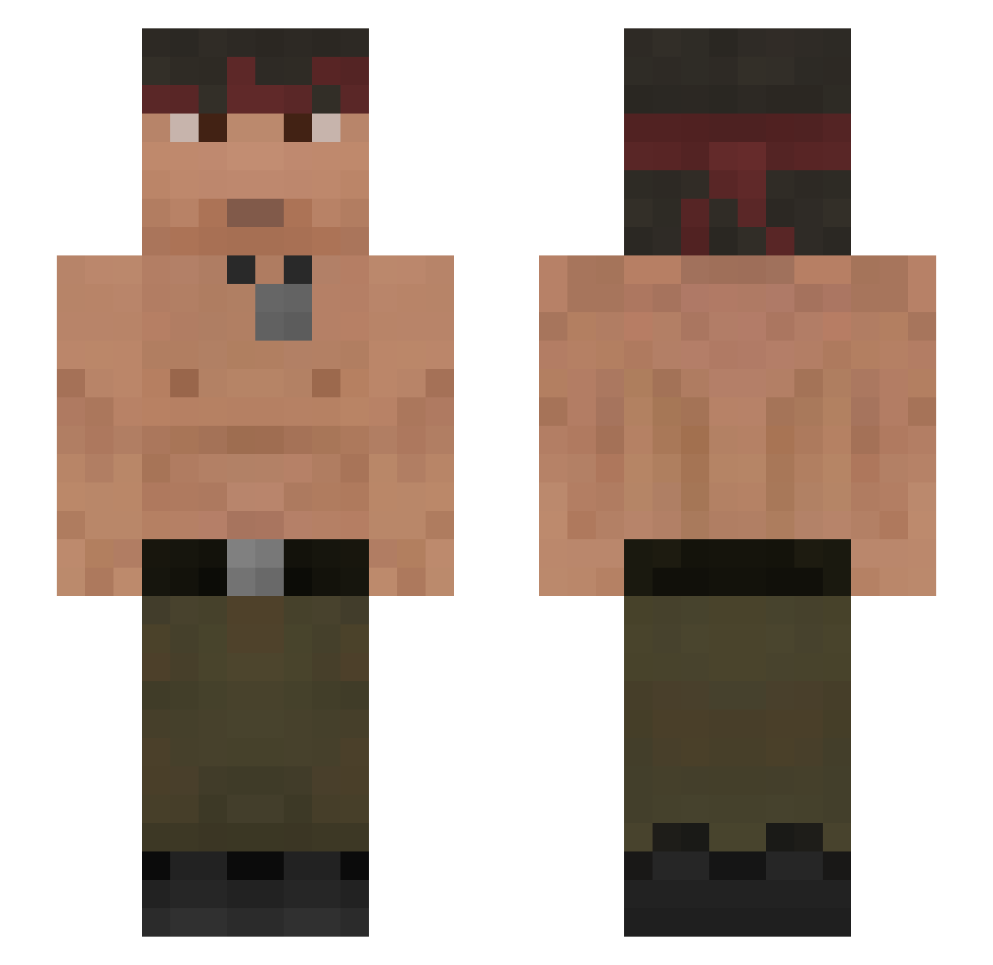 BloodHoffer Minecraft skin, front and back view