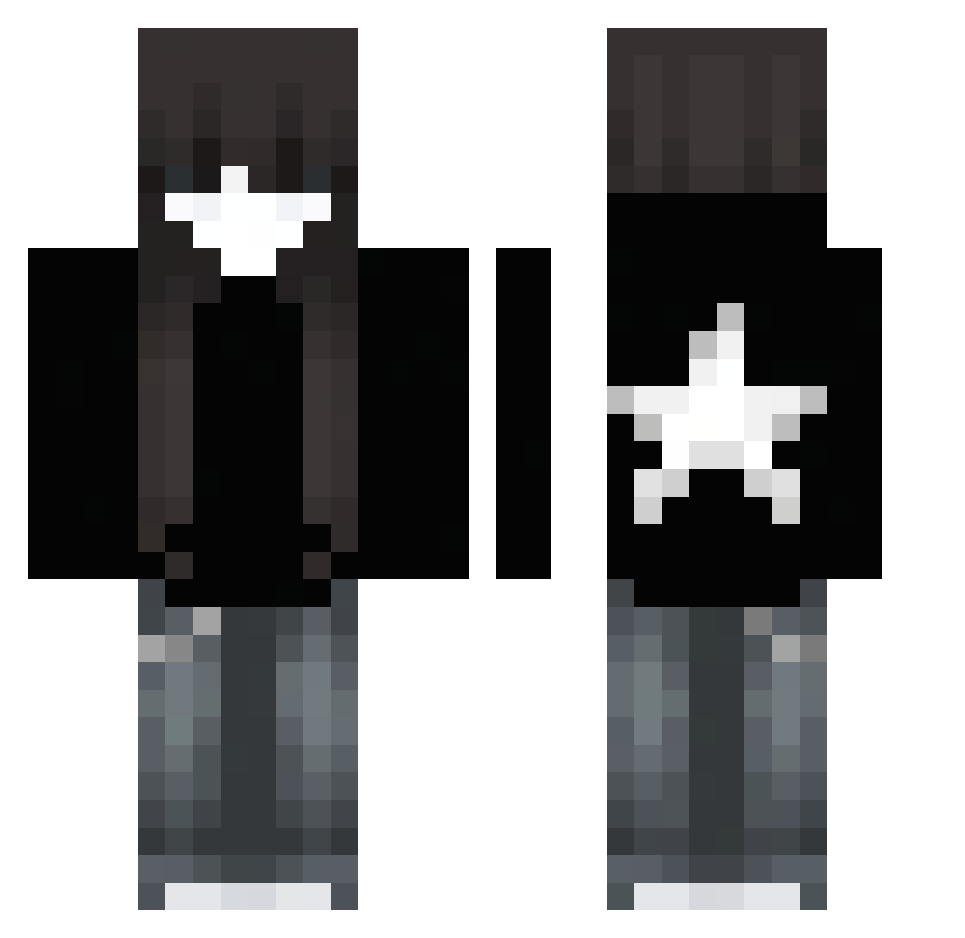 RZA7 Minecraft skin, front and back view
