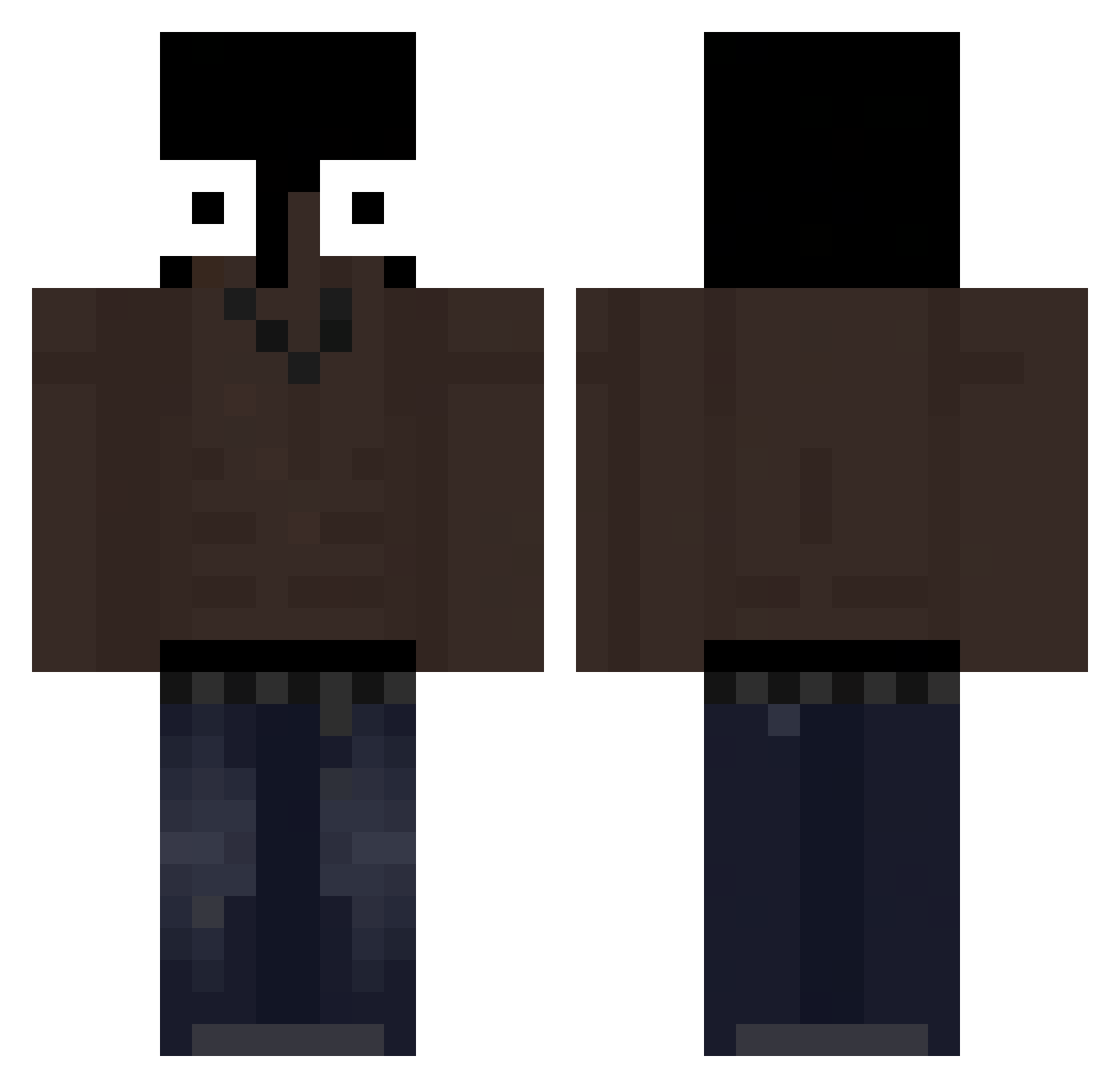 LuanXkd02 Minecraft skin, front and back view
