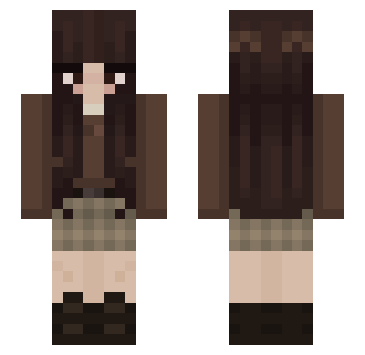 Midnight__Onyx Minecraft skin, front and back view