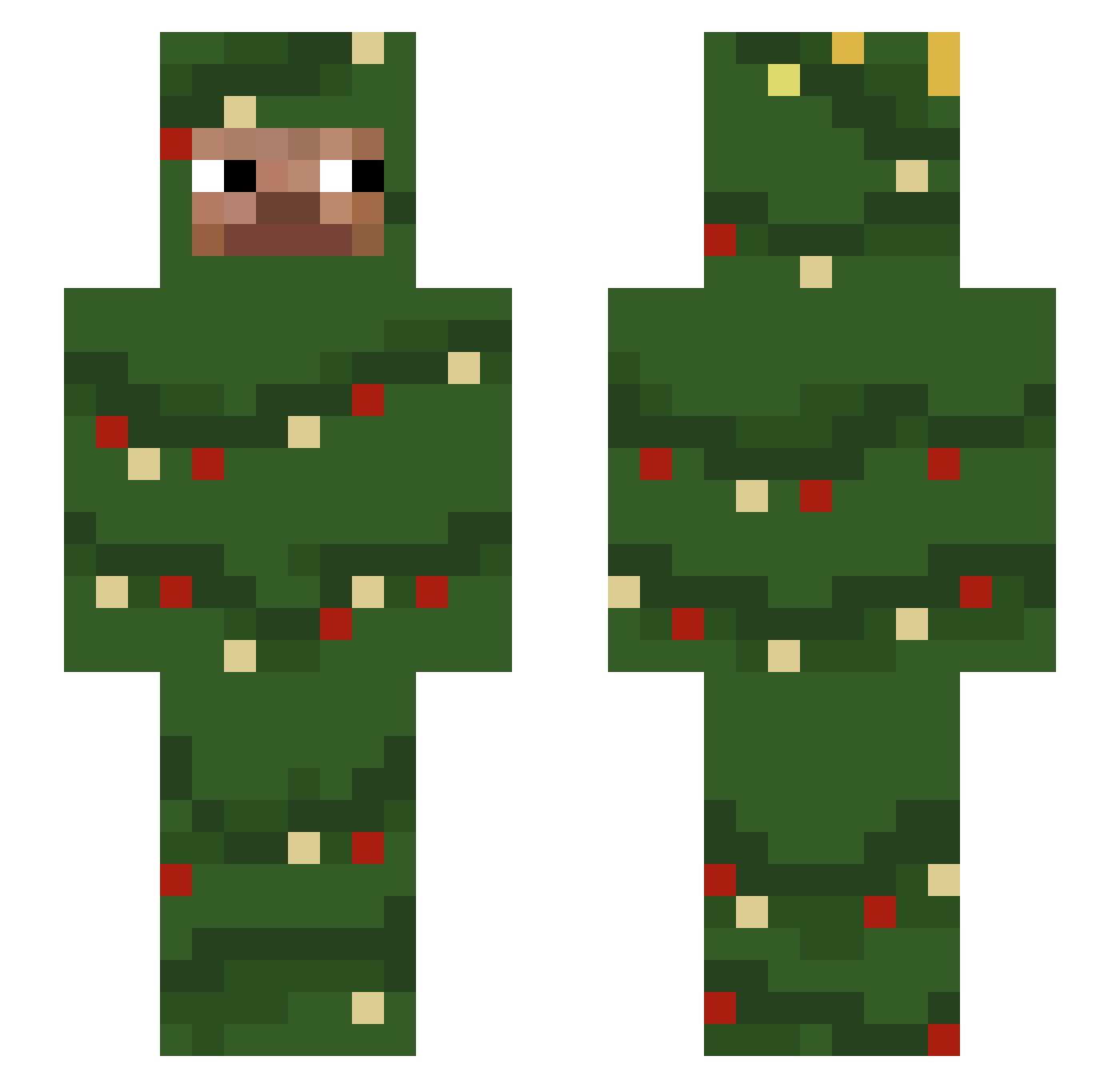 KJW124 Minecraft skin, front and back view