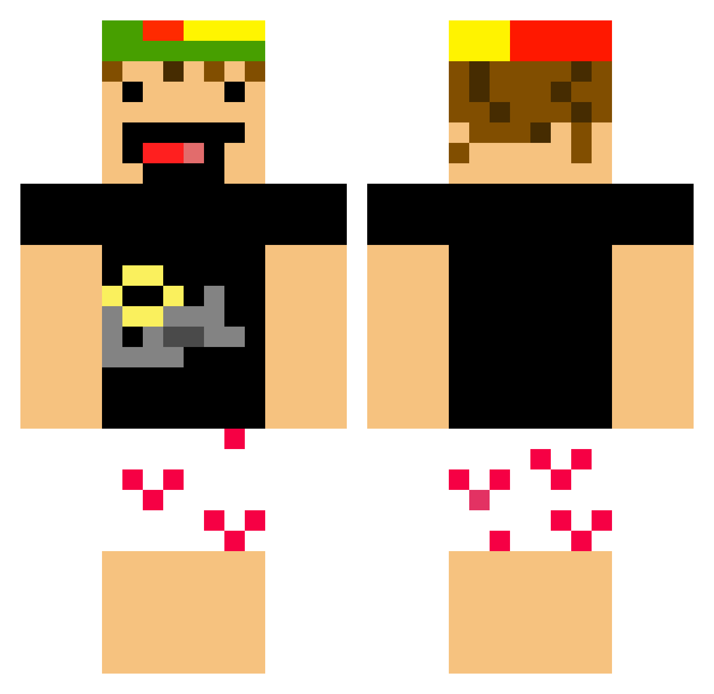 Sxbir Minecraft skin, front and back view