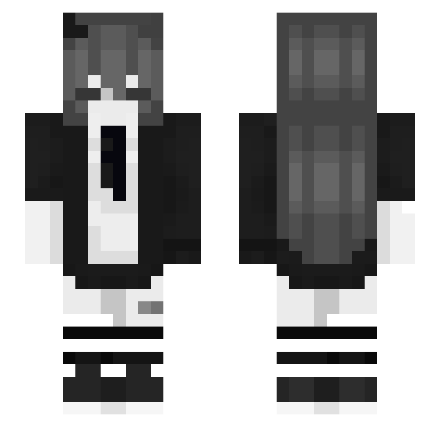 Y4KIY Minecraft skin, front and back view