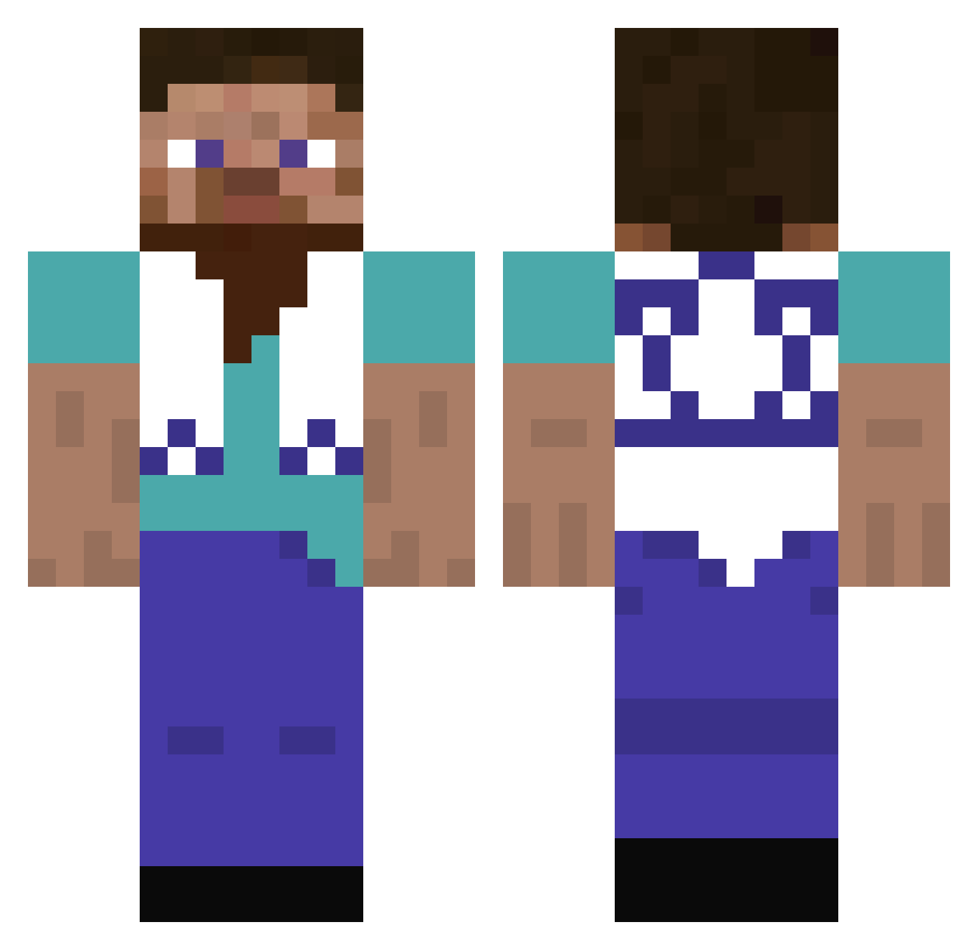 iwygone Minecraft skin, front and back view