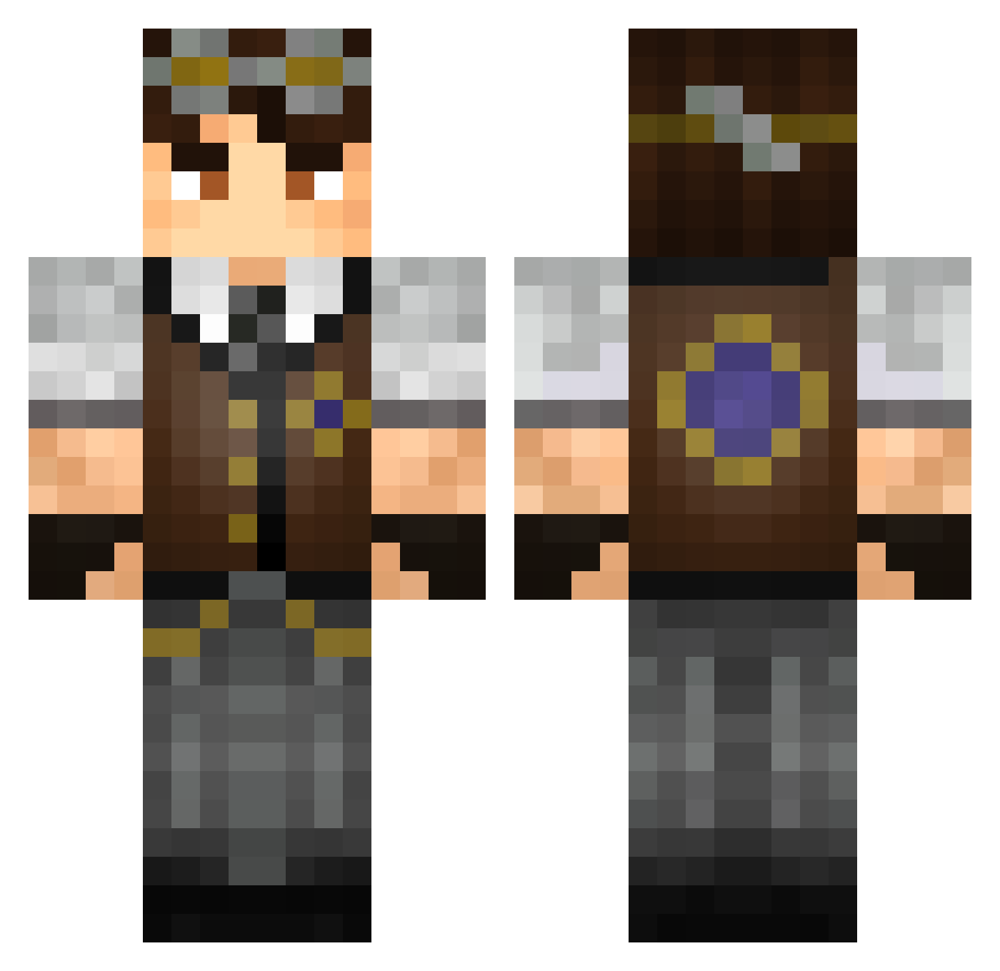 AtomikBlazer Minecraft skin, front and back view