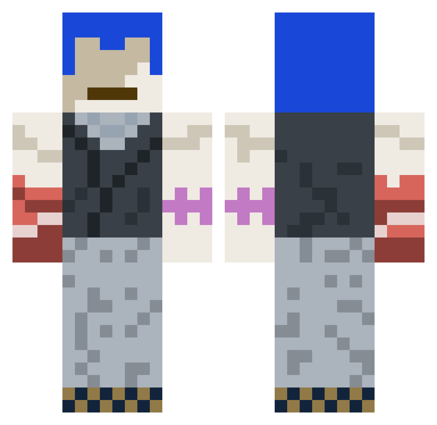 minus1237 Minecraft skin, front and back view