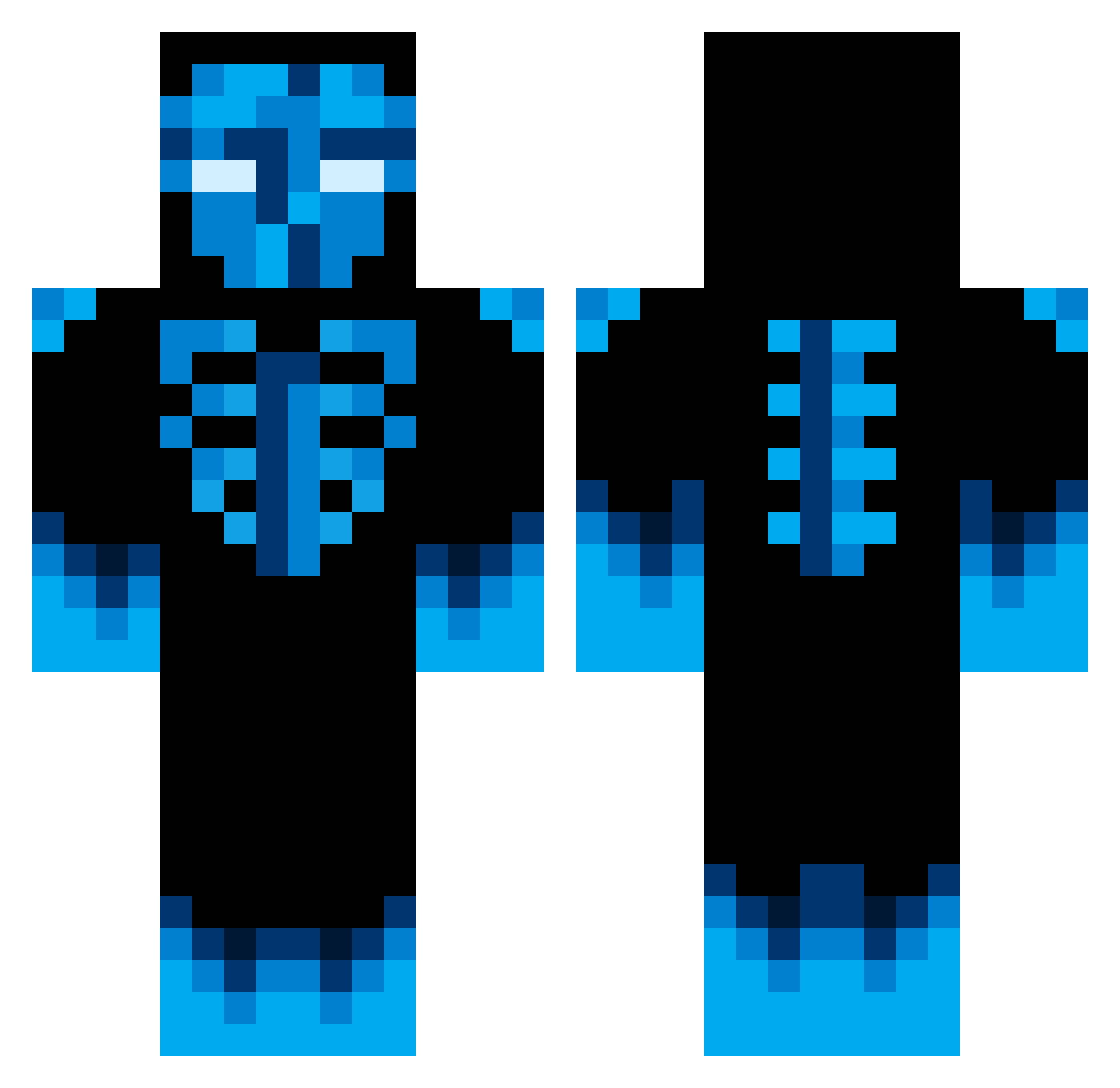 Fancioor Minecraft skin, front and back view