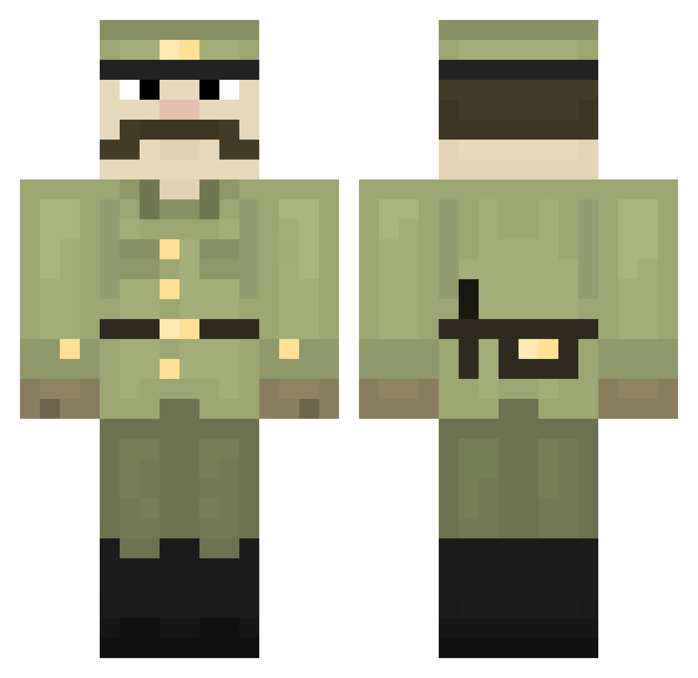 Bilti7 Minecraft skin, front and back view