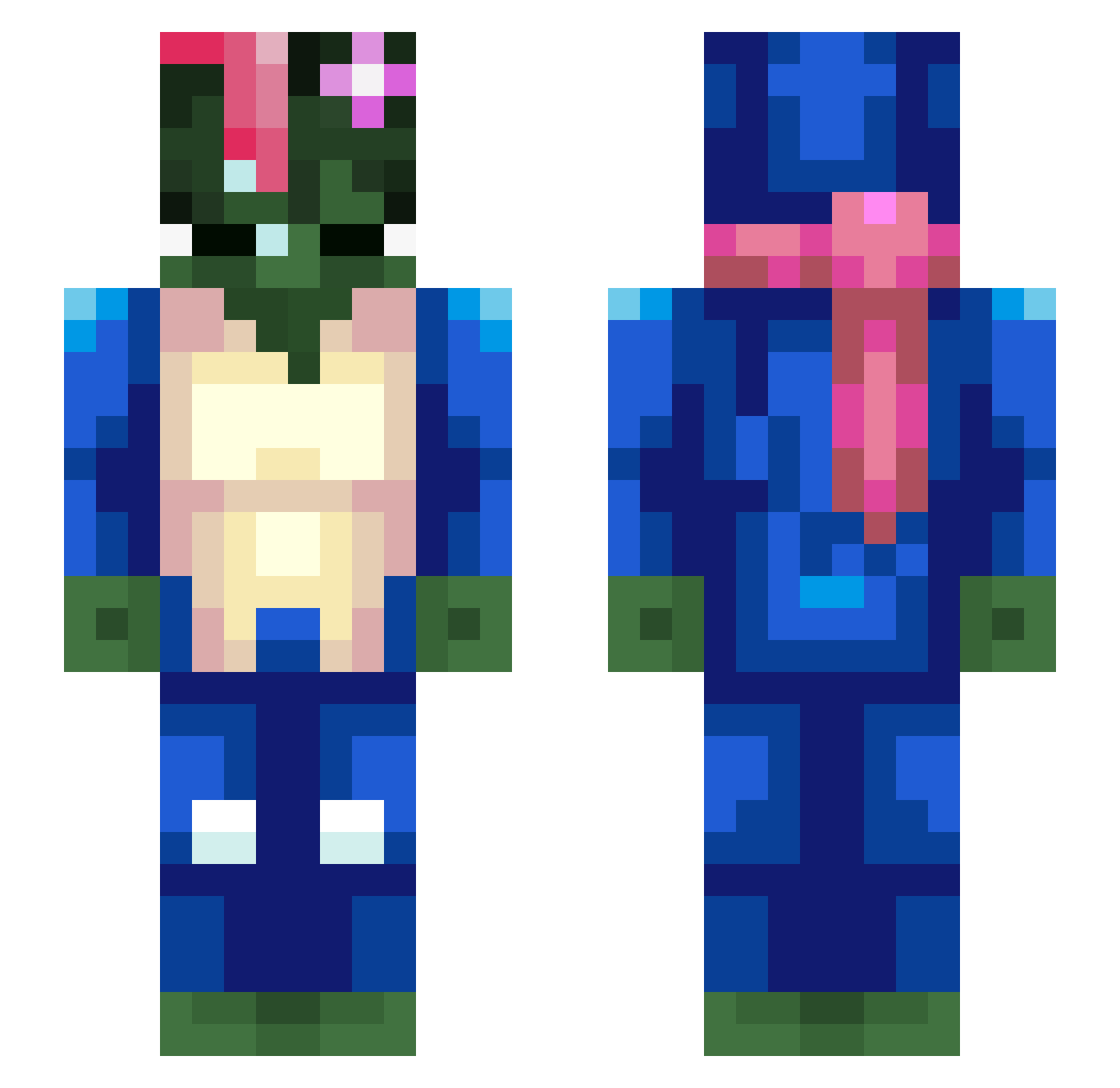 G_rg Minecraft skin, front and back view