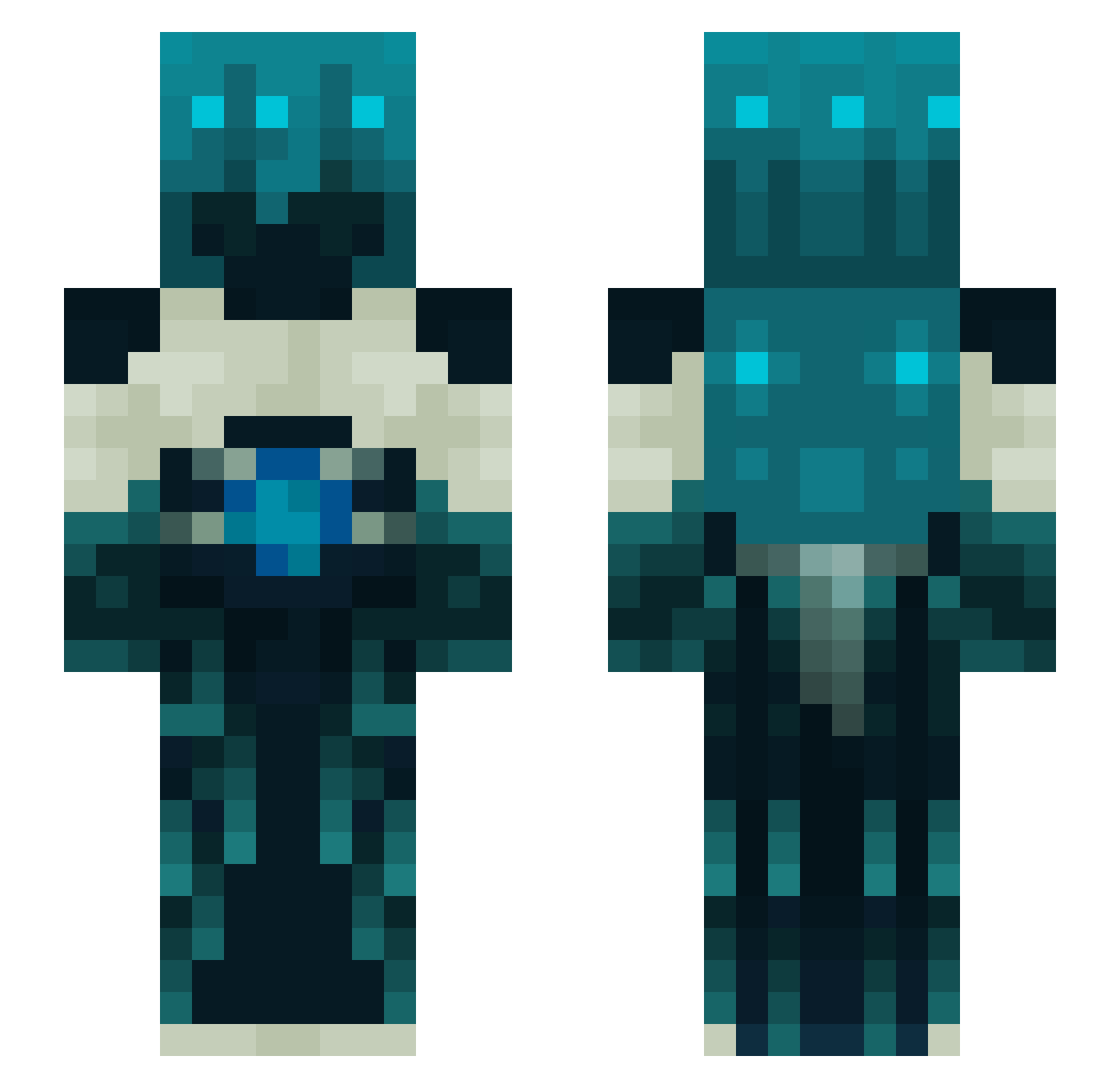 ambgel Minecraft skin, front and back view