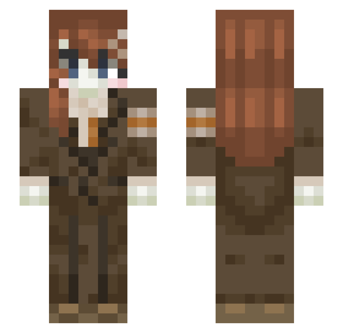 mlaure Minecraft skin, front and back view