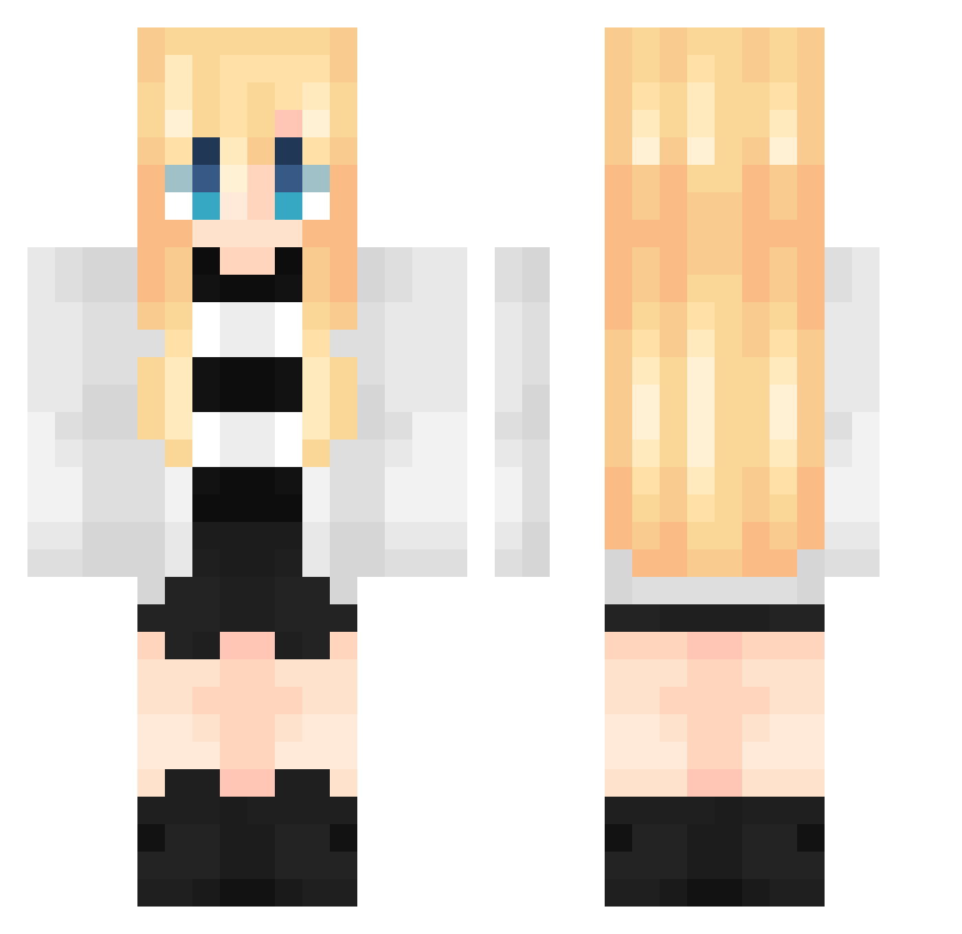charlotte Minecraft skin, front and back view