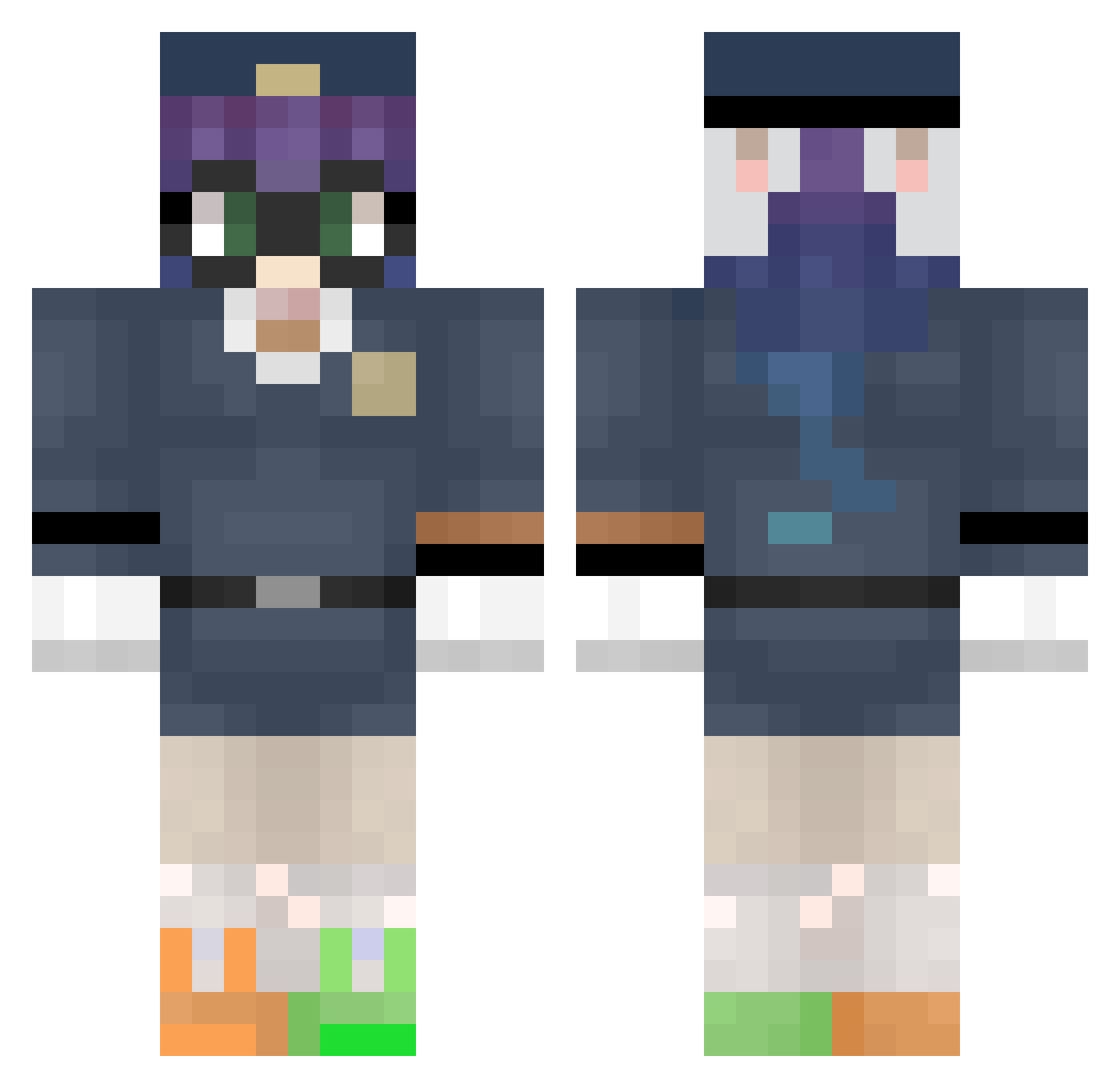 Bunni Minecraft skin, front and back view