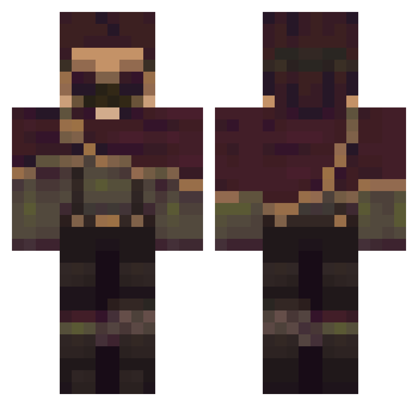 Blastazar Minecraft skin, front and back view