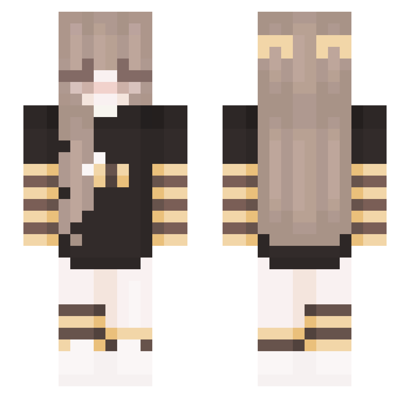 aleda Minecraft skin, front and back view
