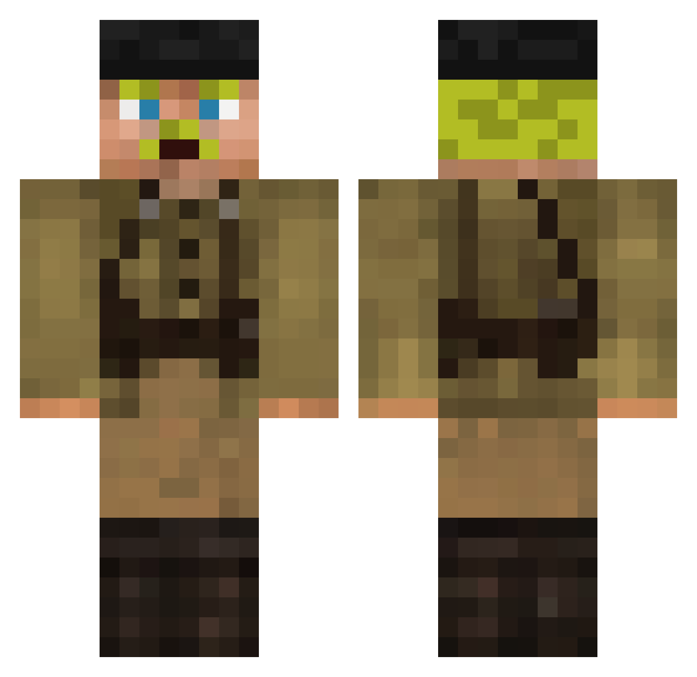 shaw3131 Minecraft skin, front and back view