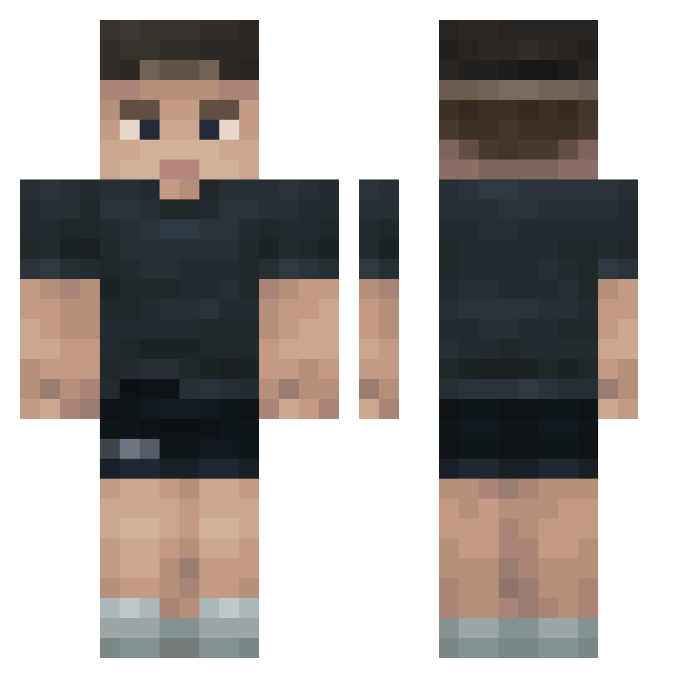 Valerchik17 Minecraft skin, front and back view