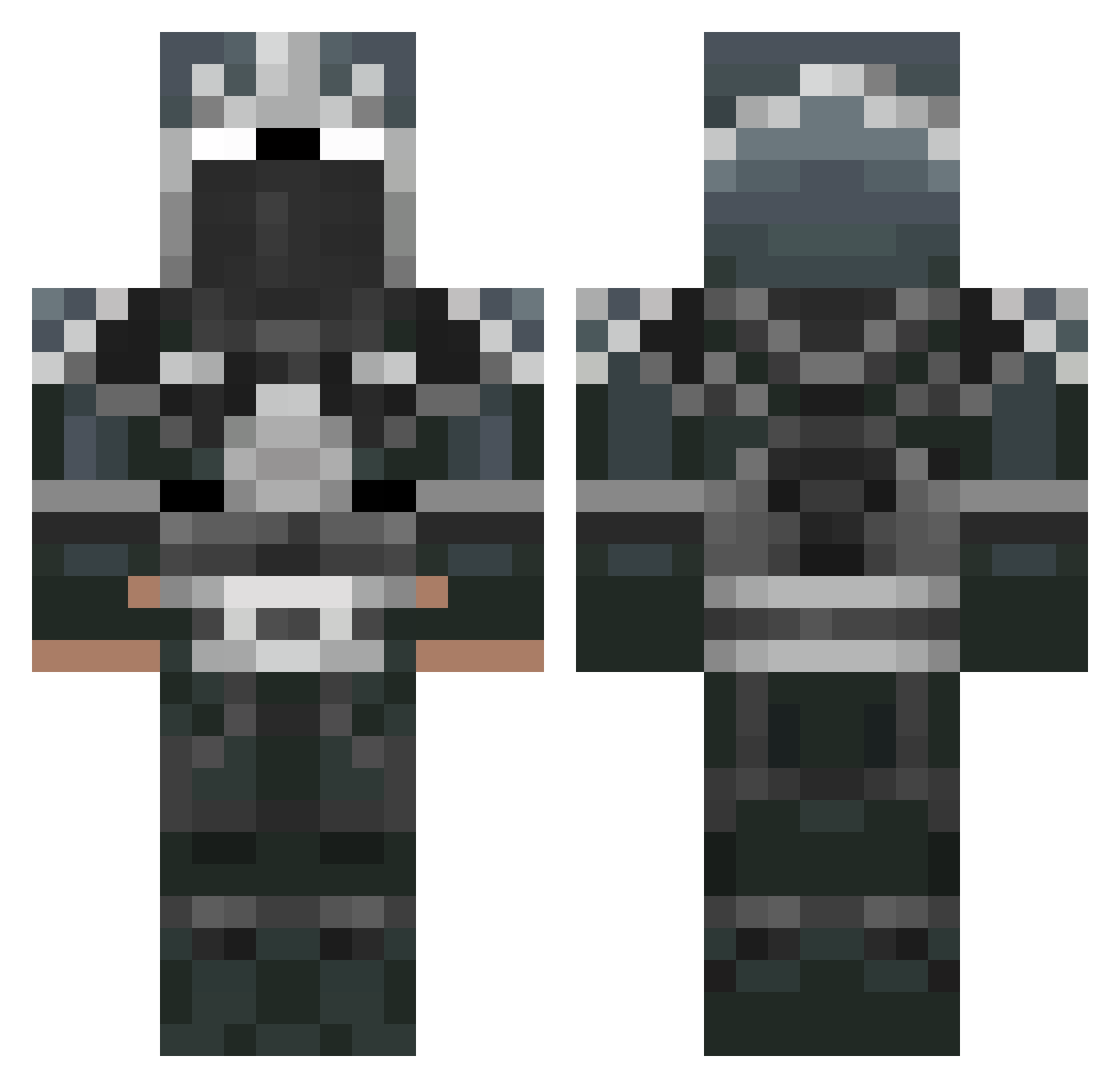 utet Minecraft skin, front and back view