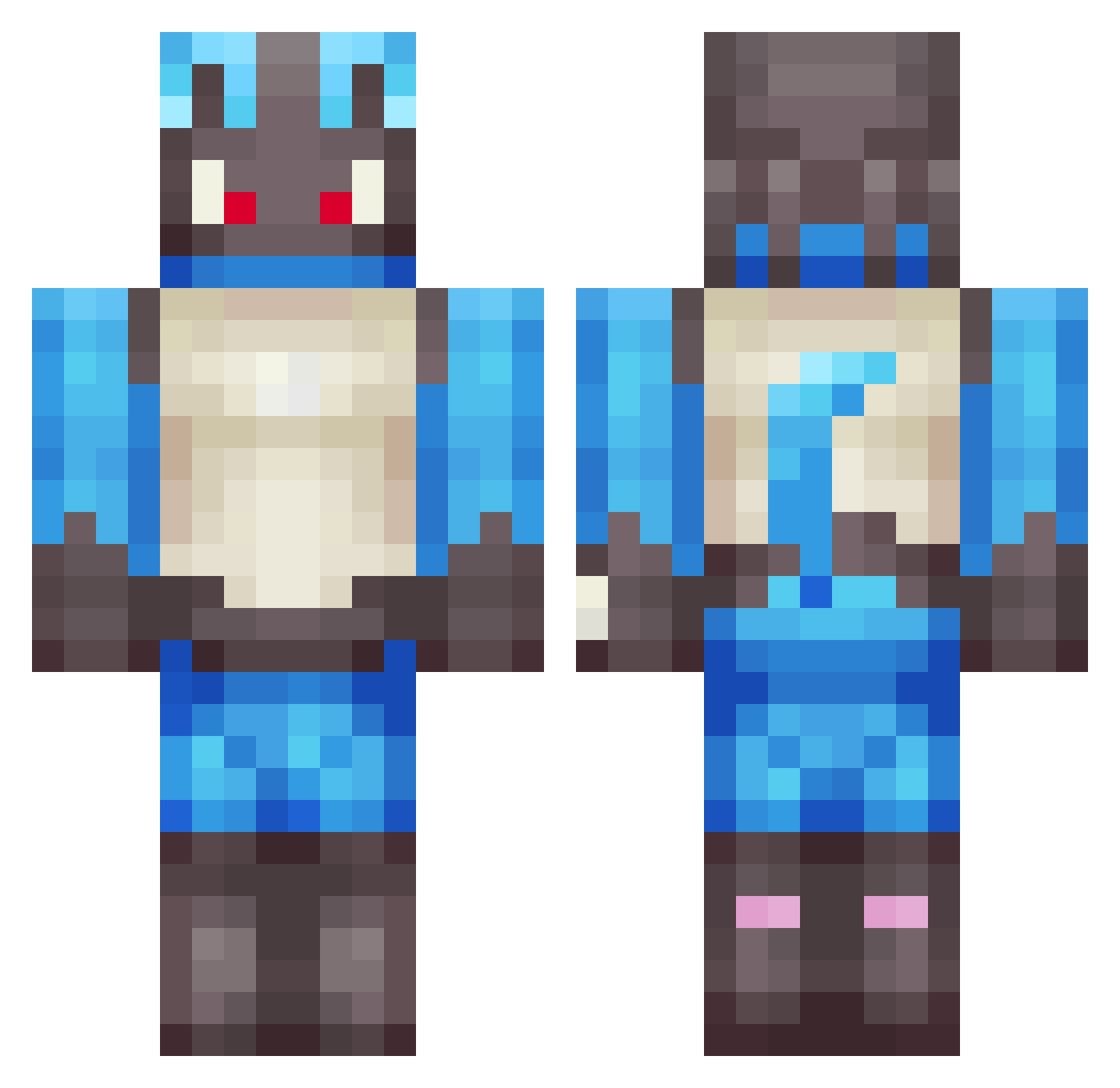 Fero361 Minecraft skin, front and back view