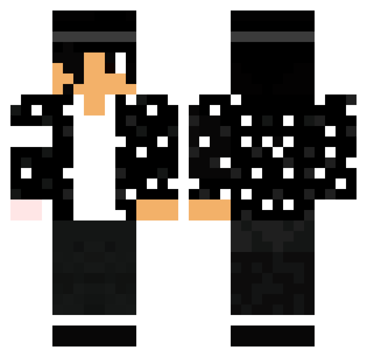 Celegat Minecraft skin, front and back view