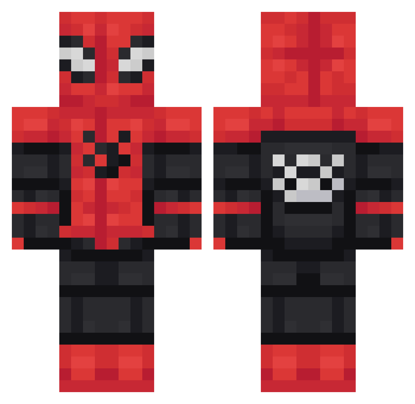 hahahahacome Minecraft skin, front and back view
