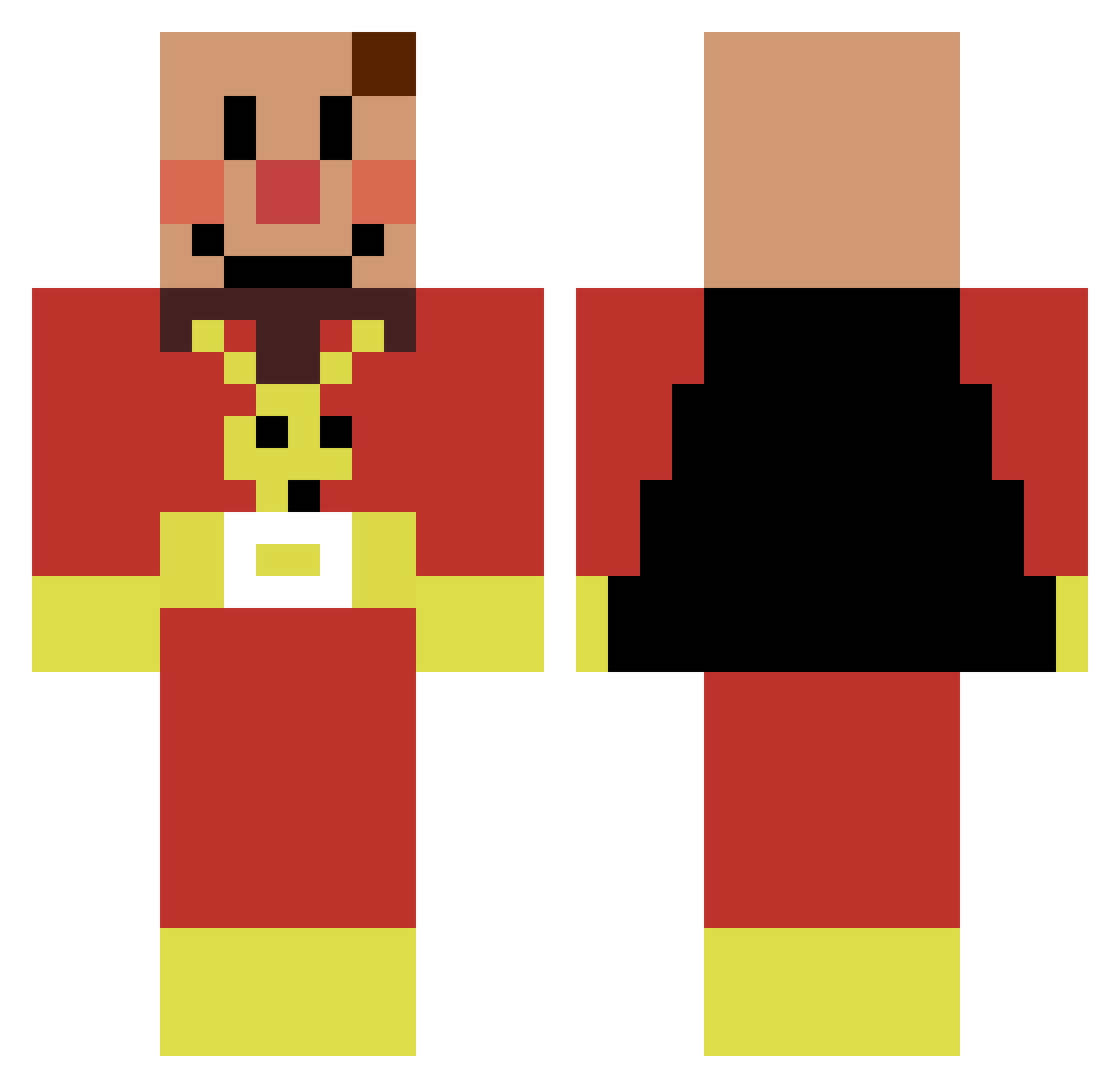 S2ACH1NG Minecraft skin, front and back view
