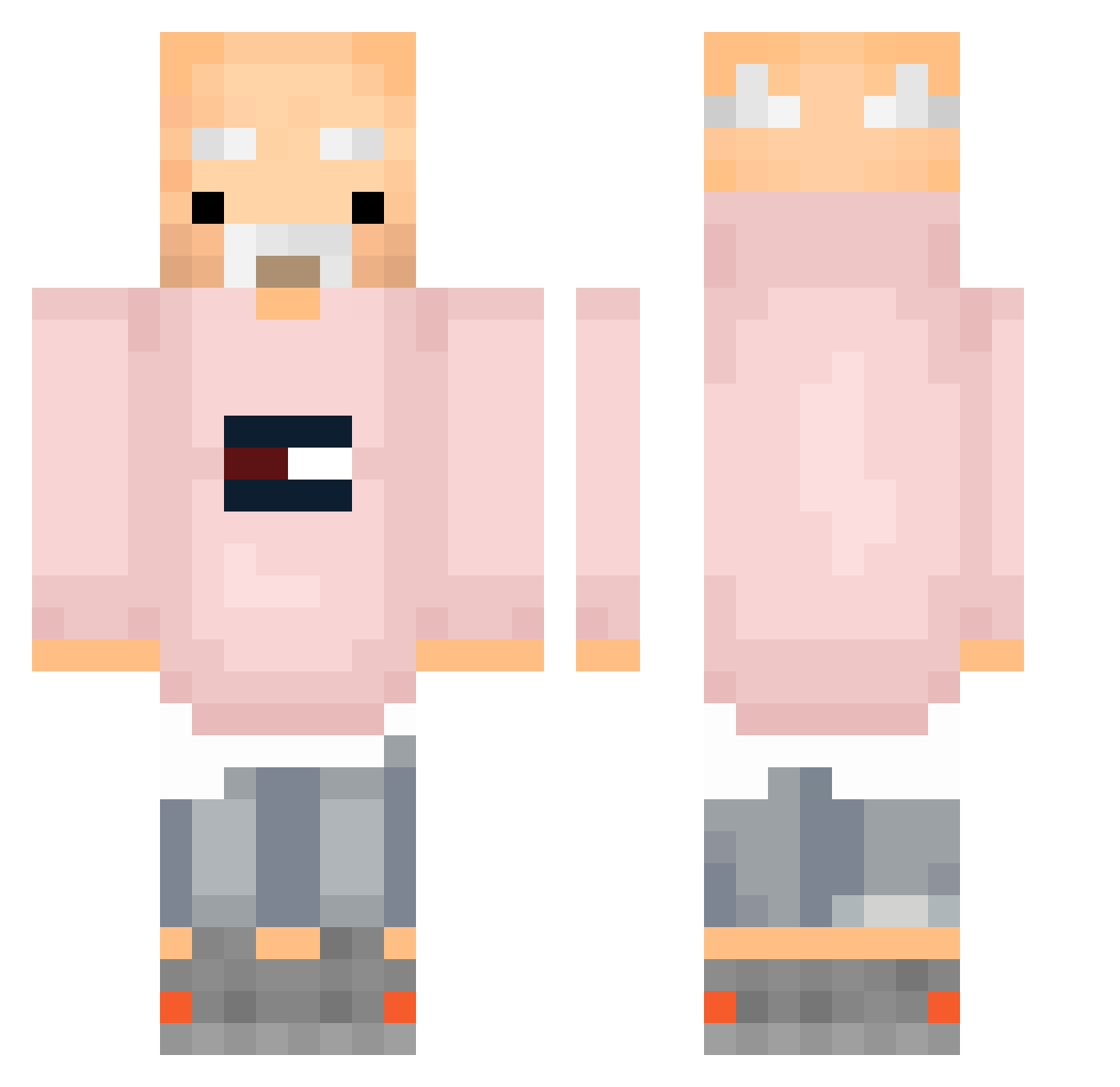Thylon Minecraft skin, front and back view