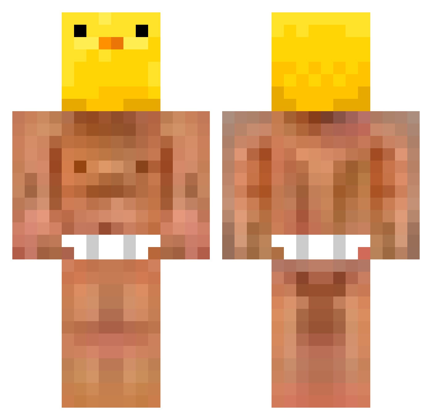 GucciQuack Minecraft skin, front and back view