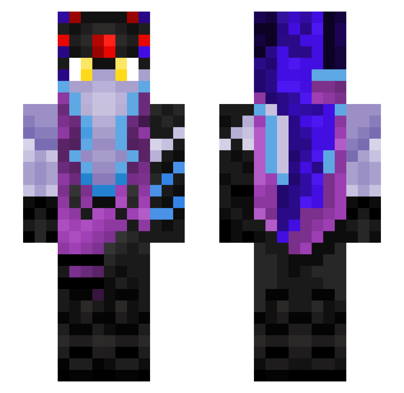 recart Minecraft skin, front and back view