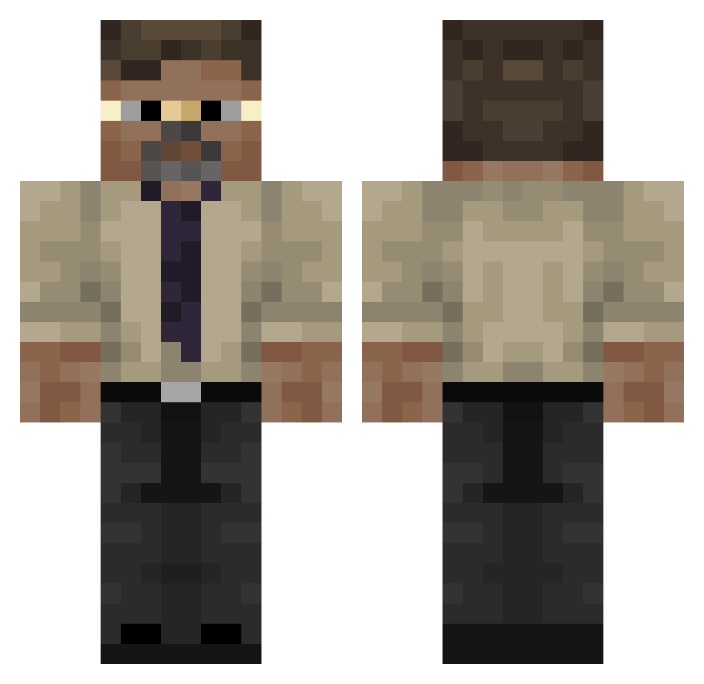 cerisebead94935 Minecraft skin, front and back view