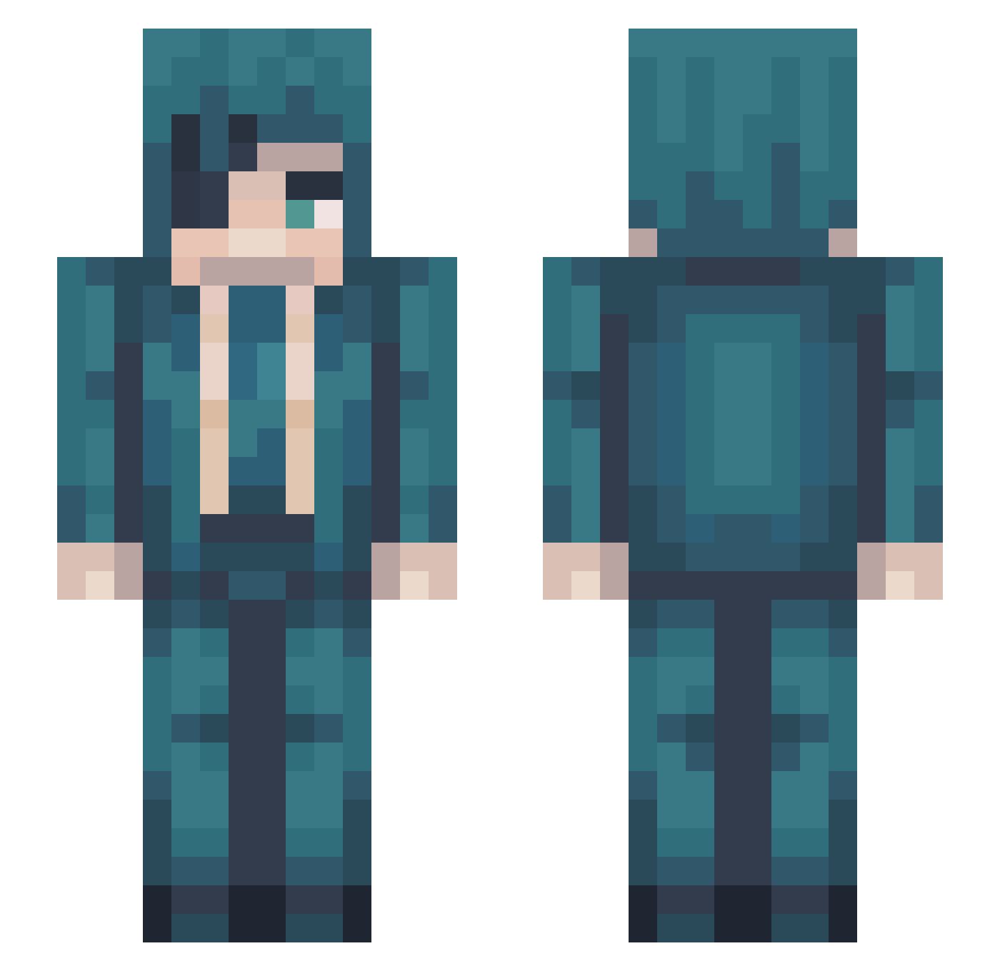 TaxEvadeNow Minecraft skin, front and back view