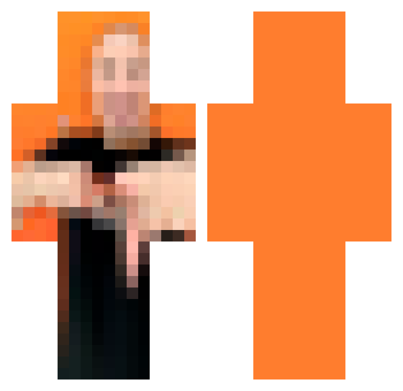 Sr_ArthurMidia Minecraft skin, front and back view