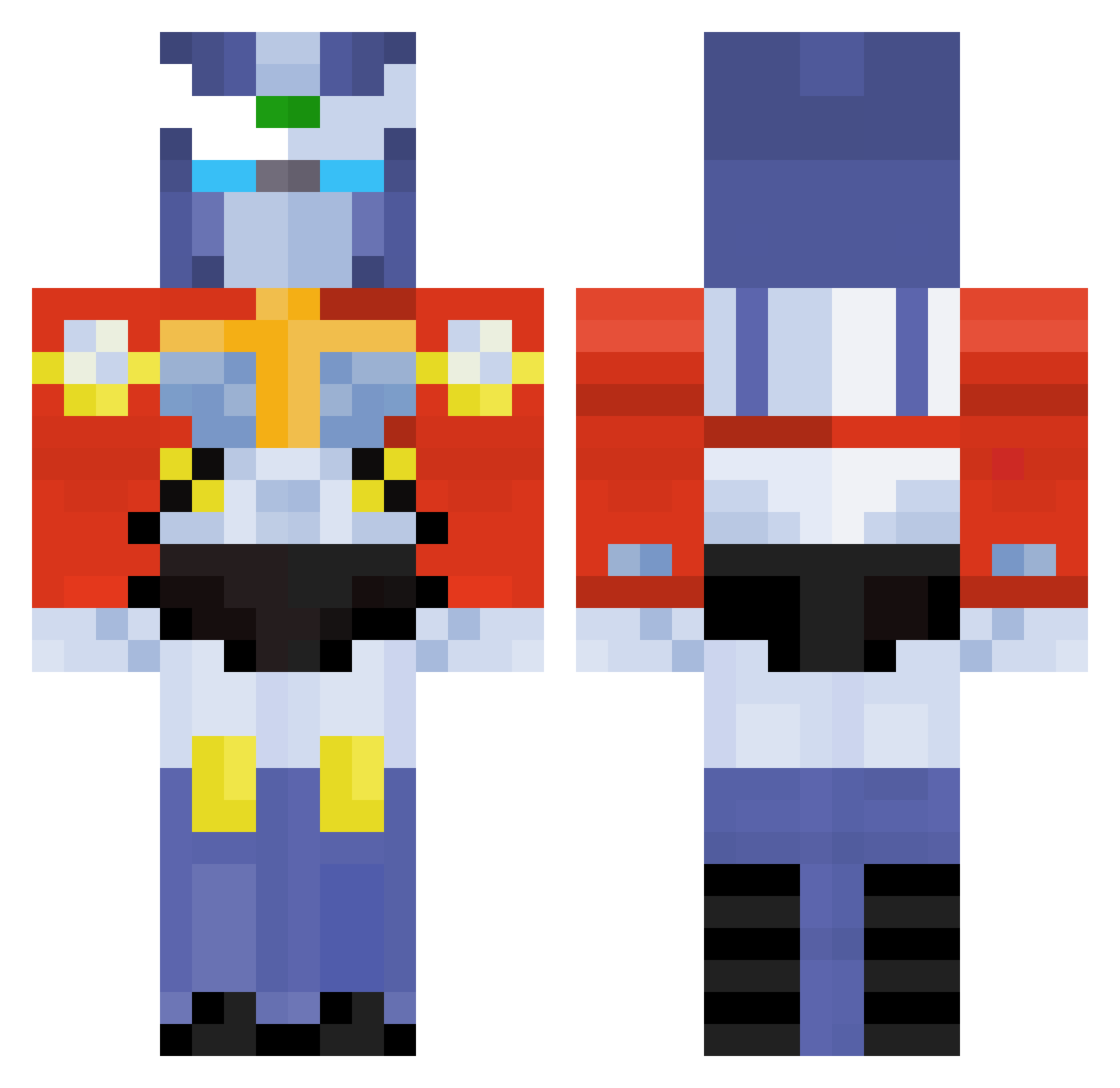 BericThames Minecraft skin, front and back view