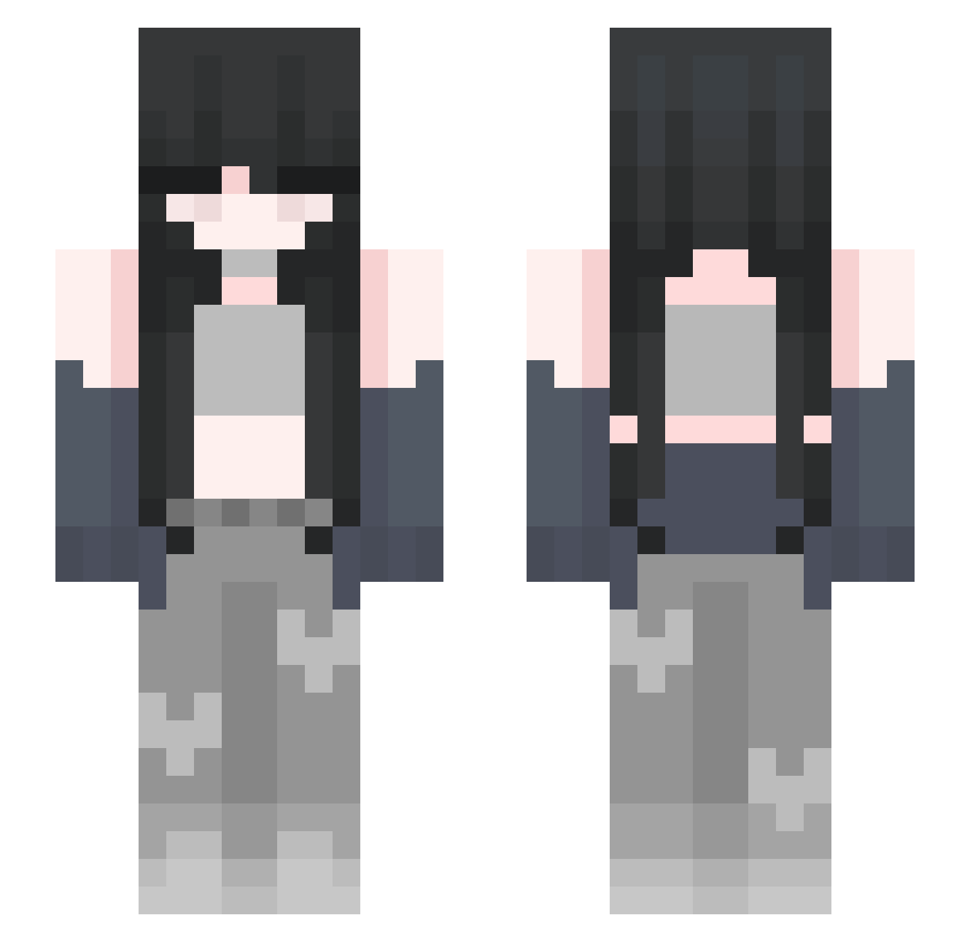 WomenKissing Minecraft skin, front and back view