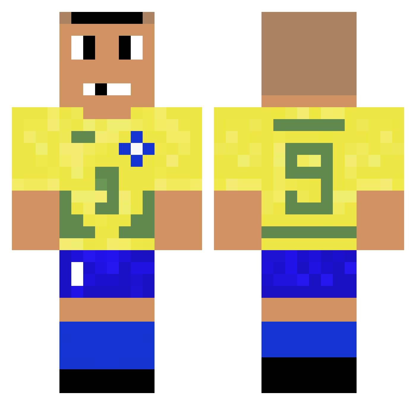JaczusssWUR Minecraft skin, front and back view