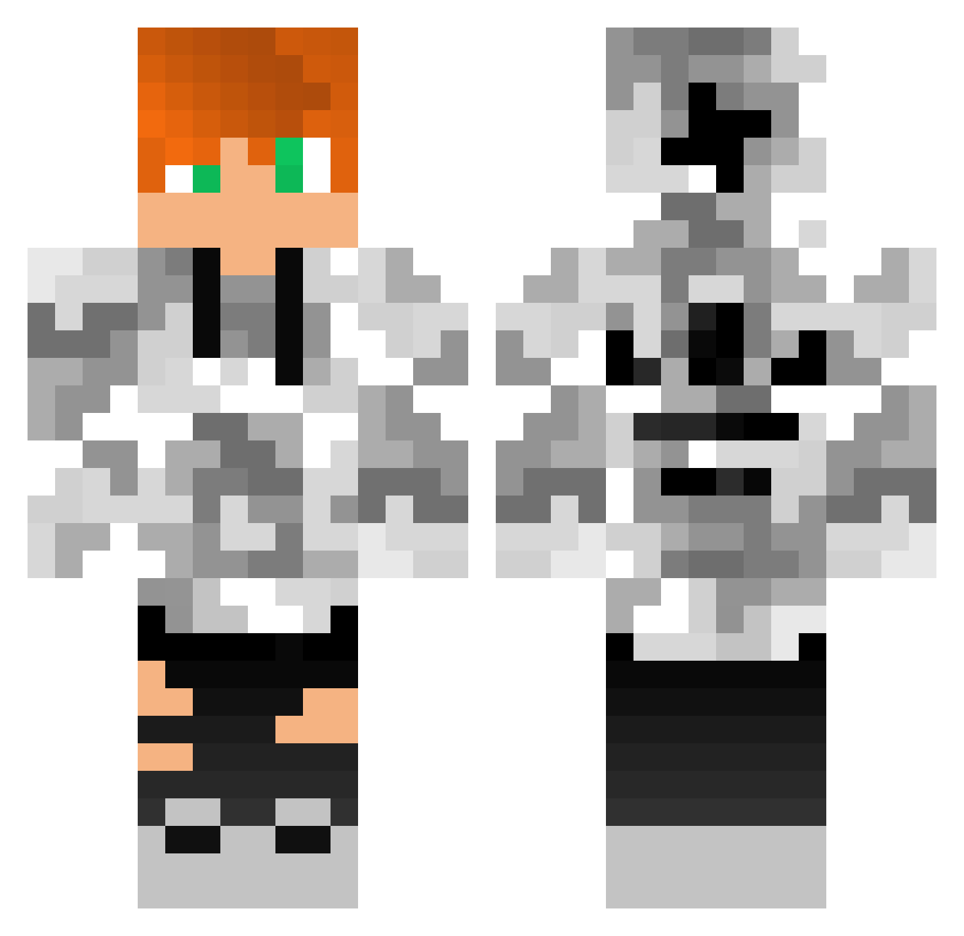 Chafwood Minecraft skin, front and back view