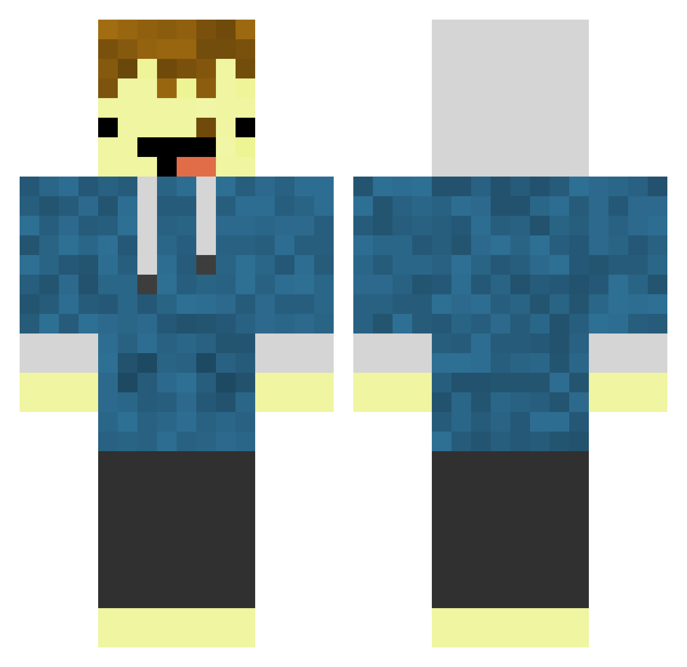 tanha Minecraft skin, front and back view