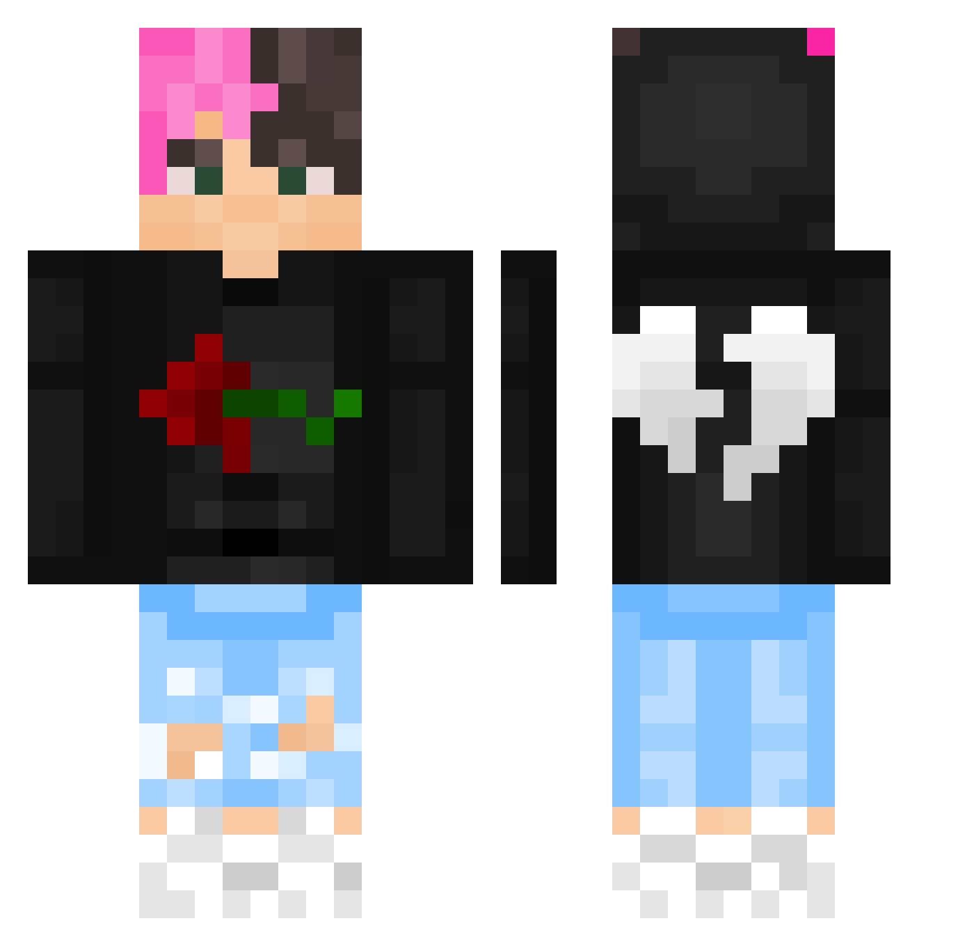 Kuki420 Minecraft skin, front and back view