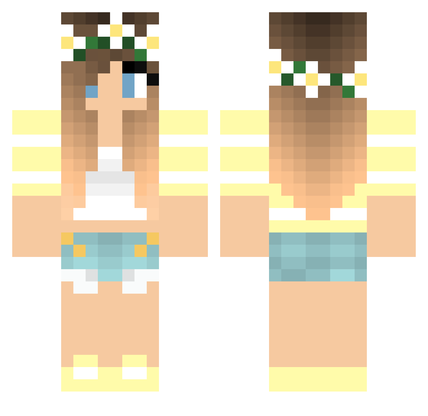 SarahCzmeron Minecraft skin, front and back view