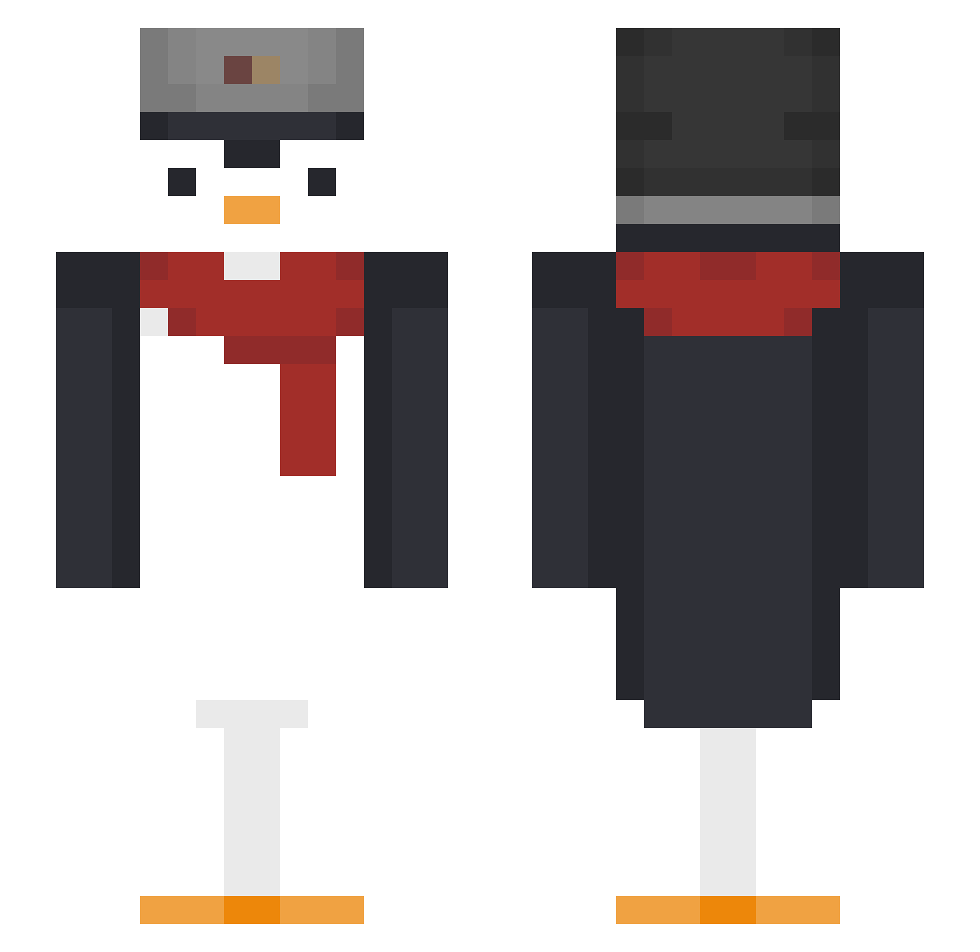 Kxttsuu Minecraft skin, front and back view