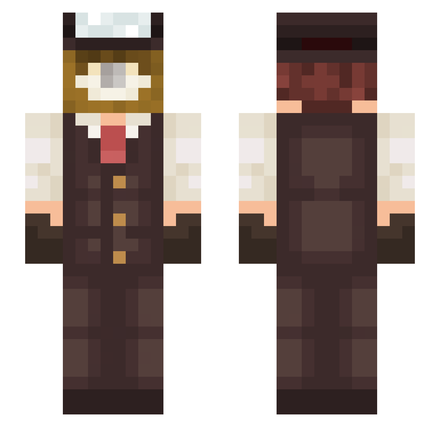 Bunkso Minecraft skin, front and back view